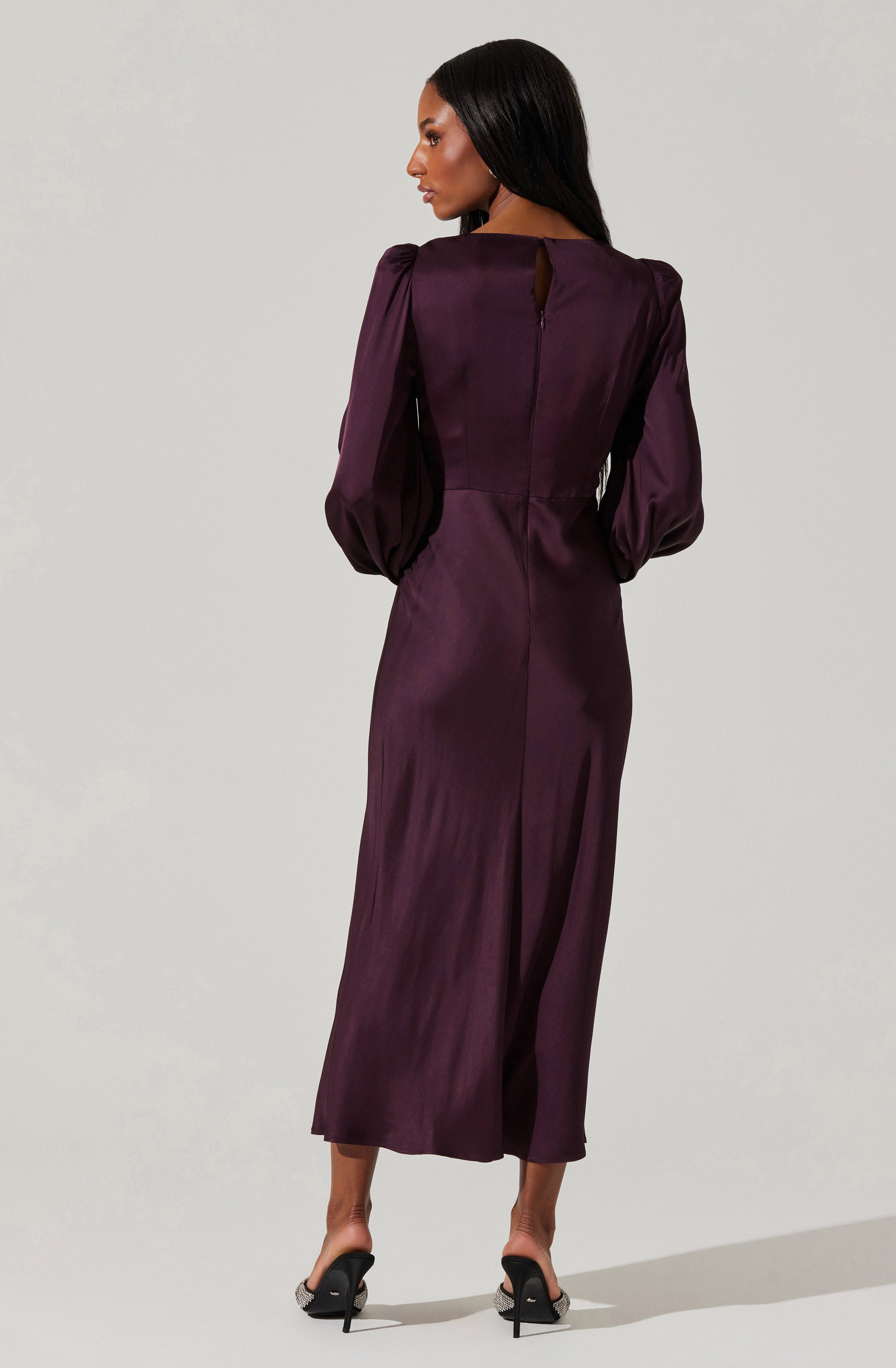 Suzy Satin Cutout Maxi Dress-Aljck