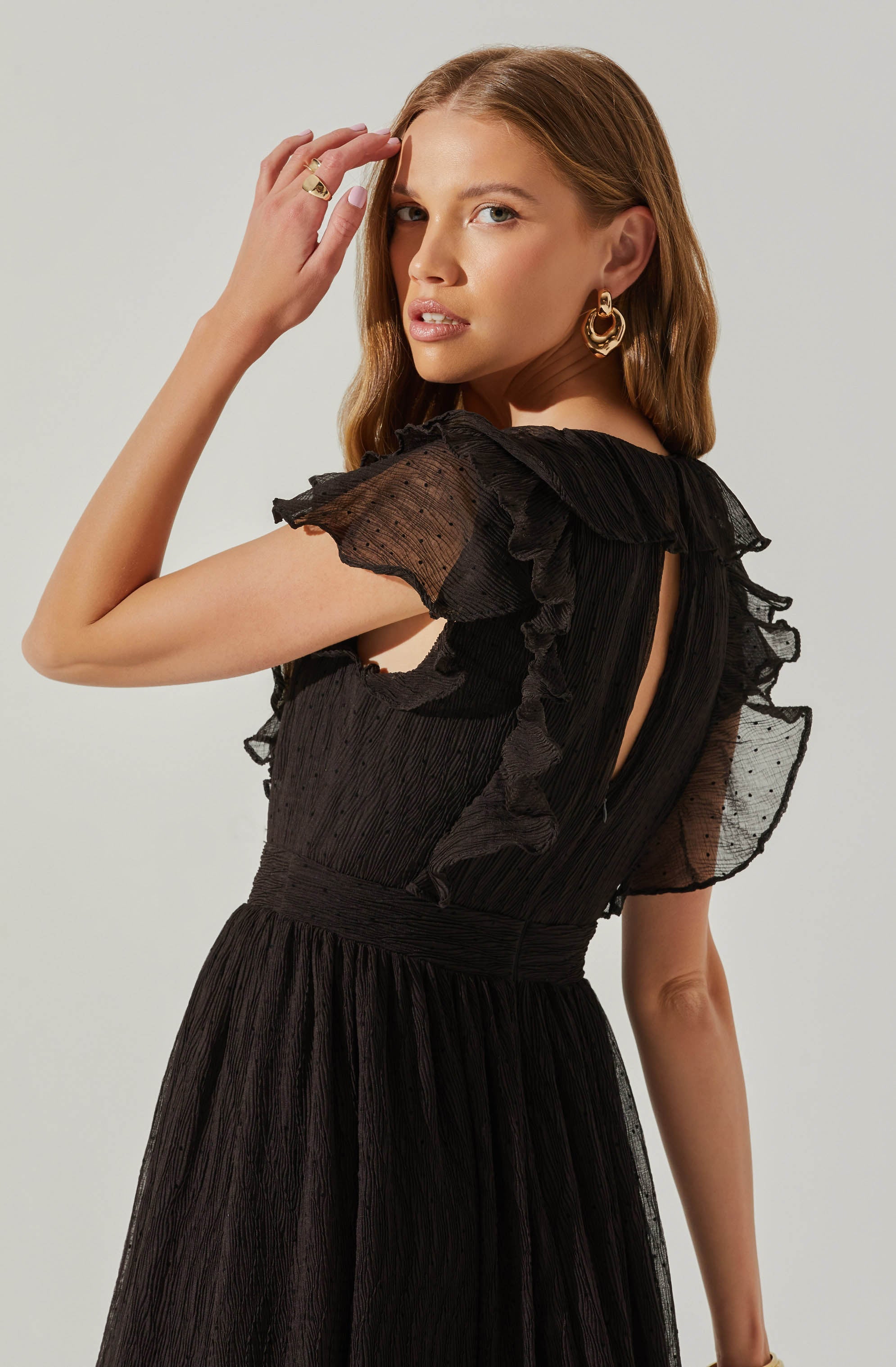 Tiara Ruffle Maxi Dress-Aljck