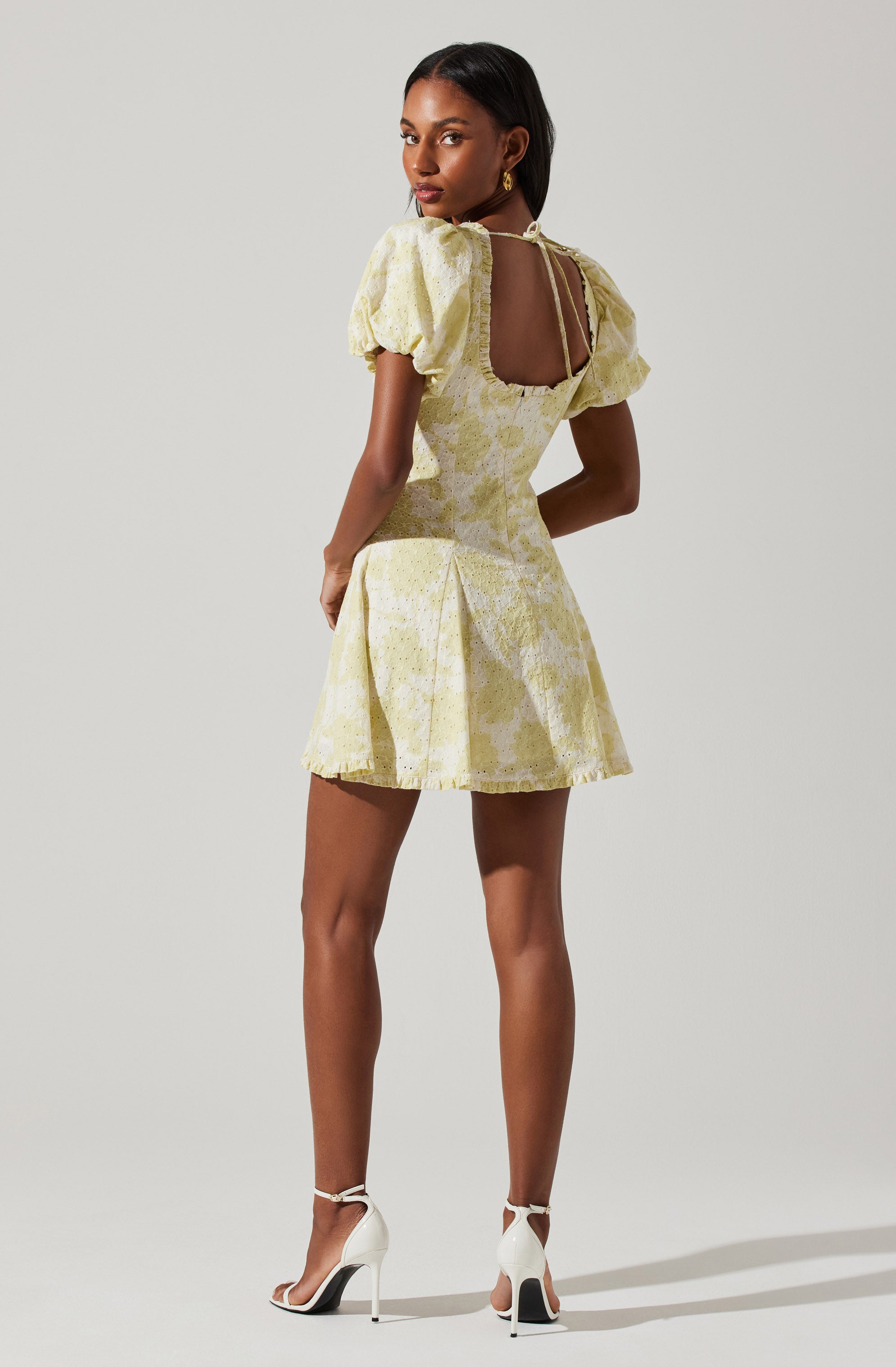 Emmalou Puff Sleeve Mini Dress-Aljck