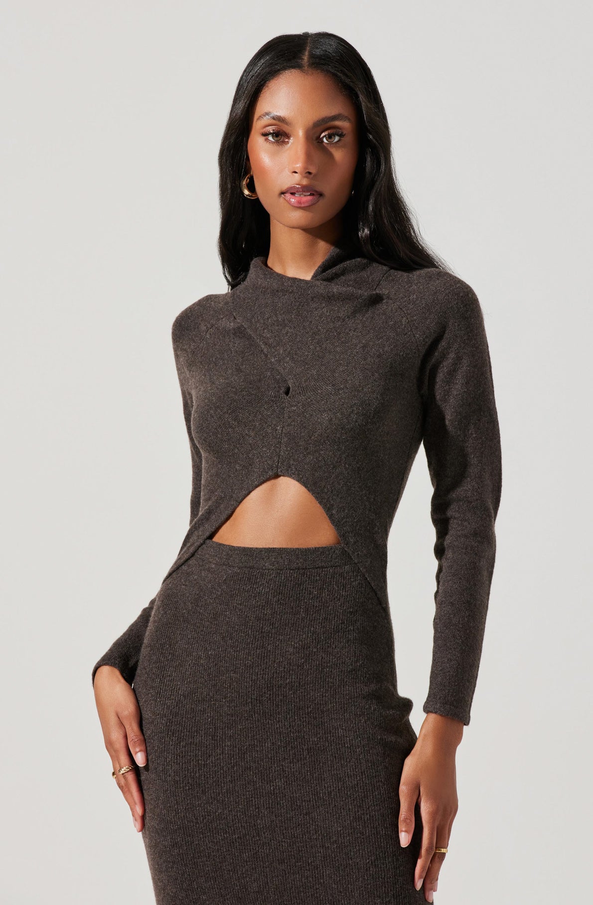 Spencer Cutout Midi Sweater Dress-Aljck
