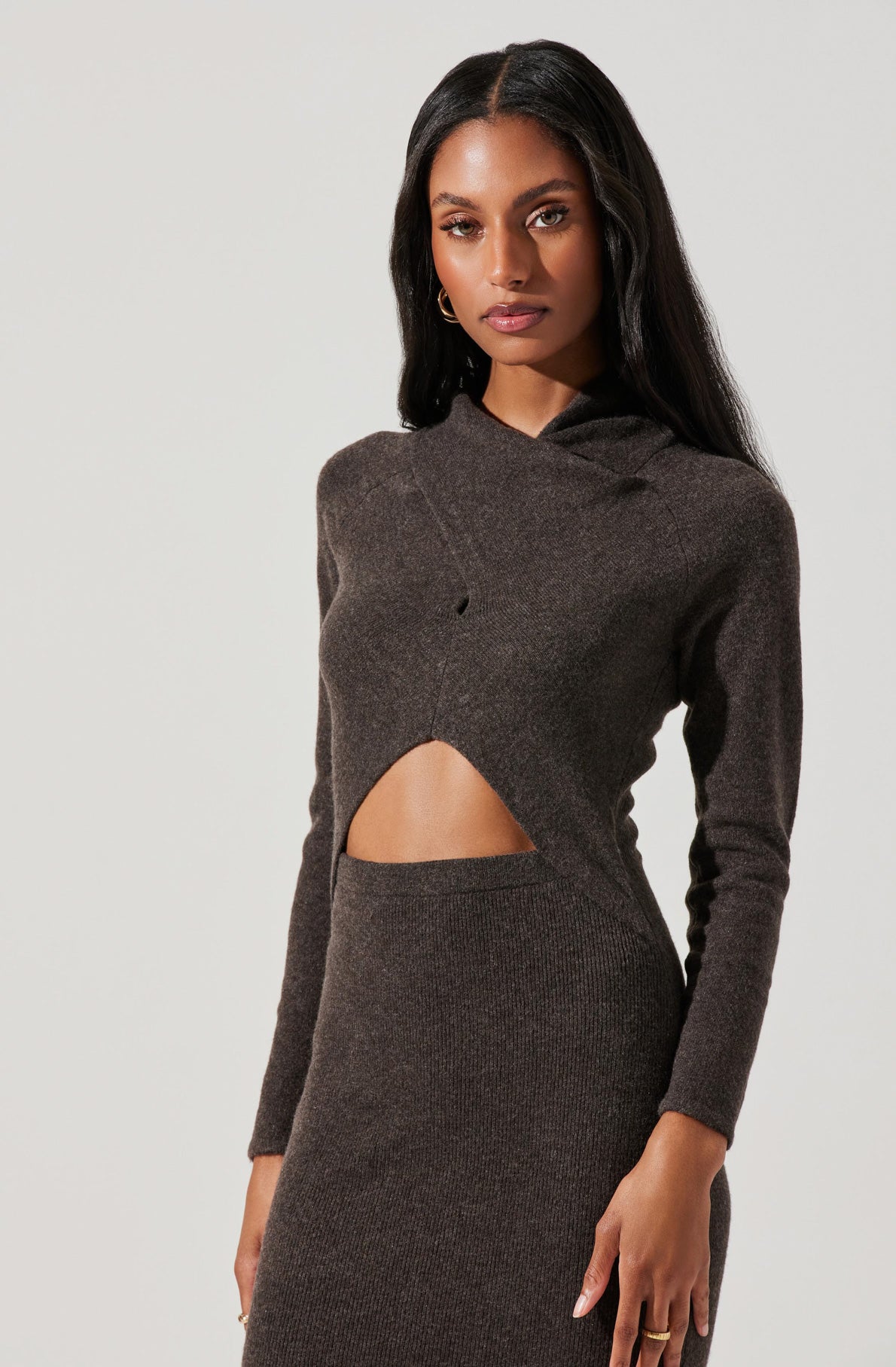 Spencer Cutout Midi Sweater Dress-Aljck