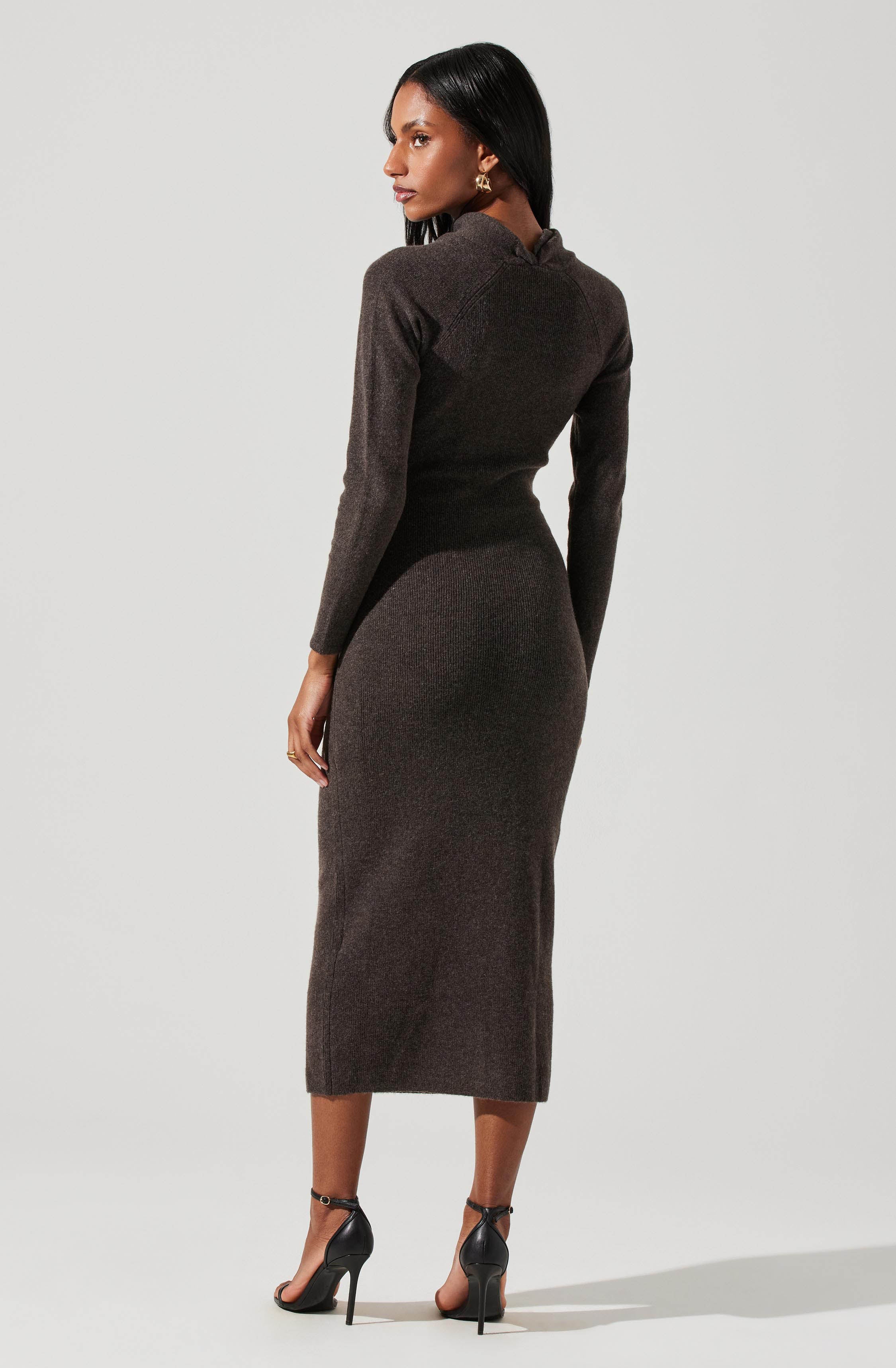 Spencer Cutout Midi Sweater Dress-Aljck
