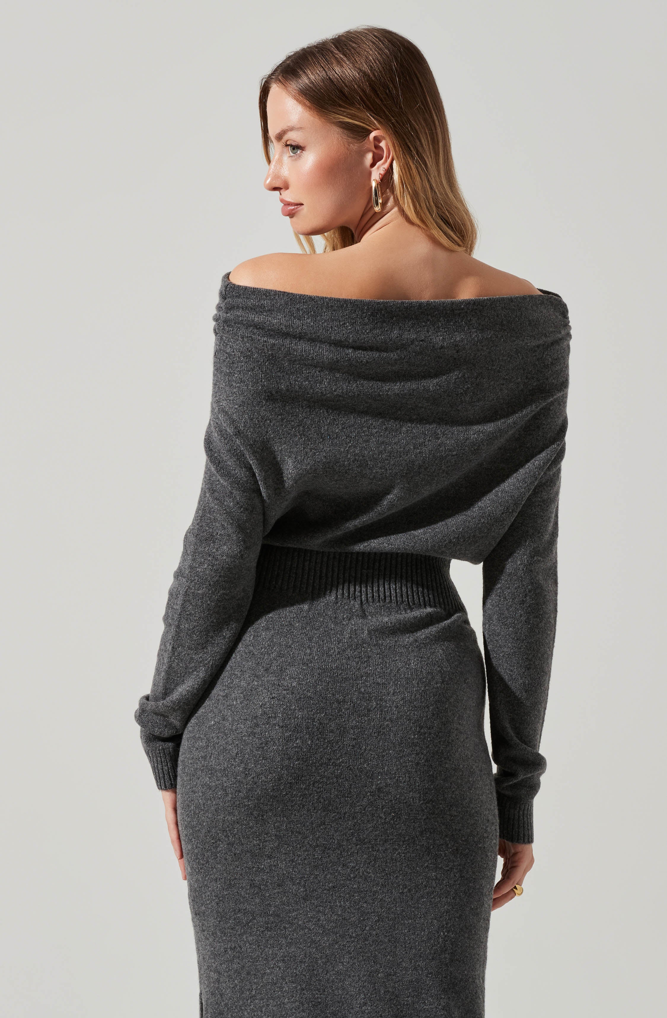 Cora Off Shoulder Sweater Dress-Aljck