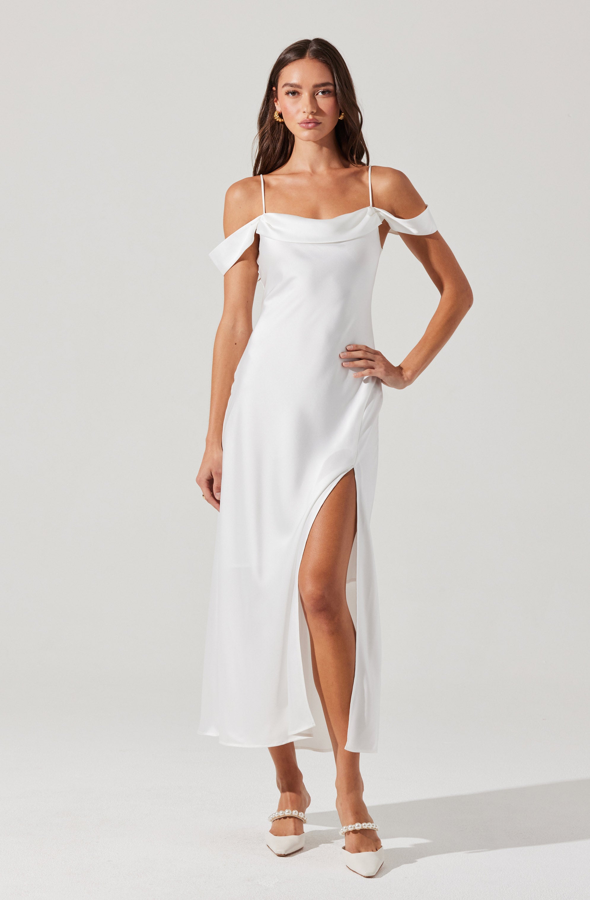 Kitura Cold Shoulder Midi Dress-Aljck