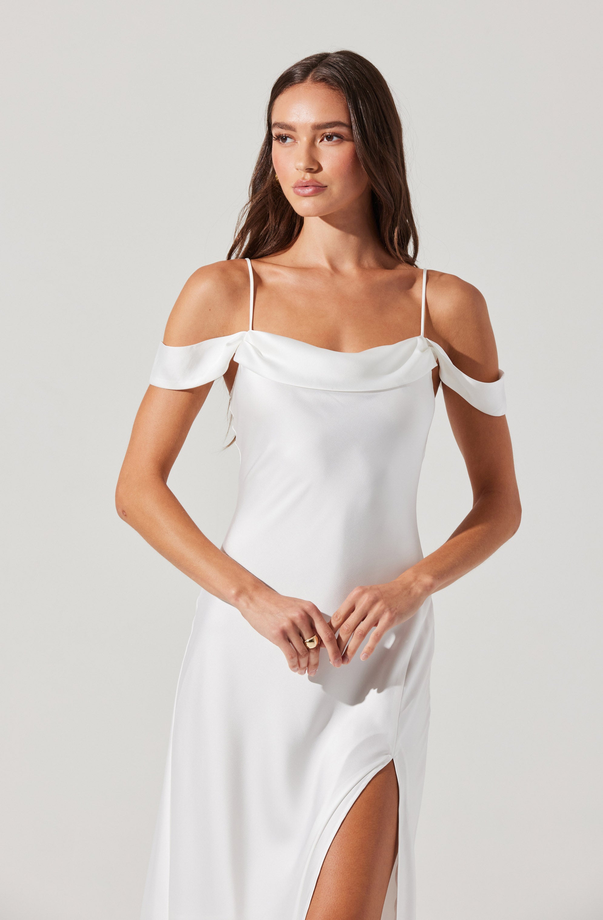 Kitura Cold Shoulder Midi Dress-Aljck