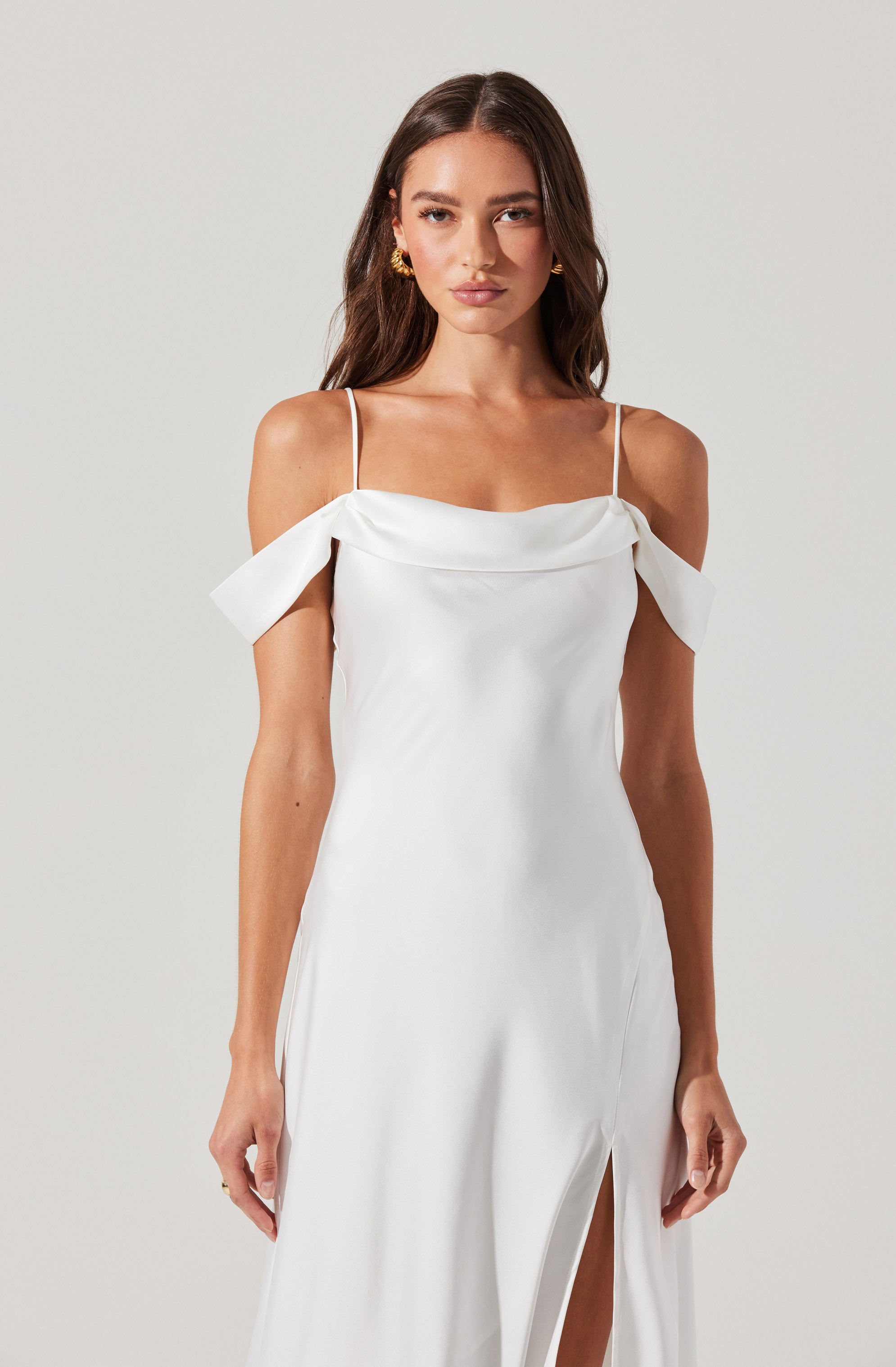 Kitura Cold Shoulder Midi Dress-Aljck
