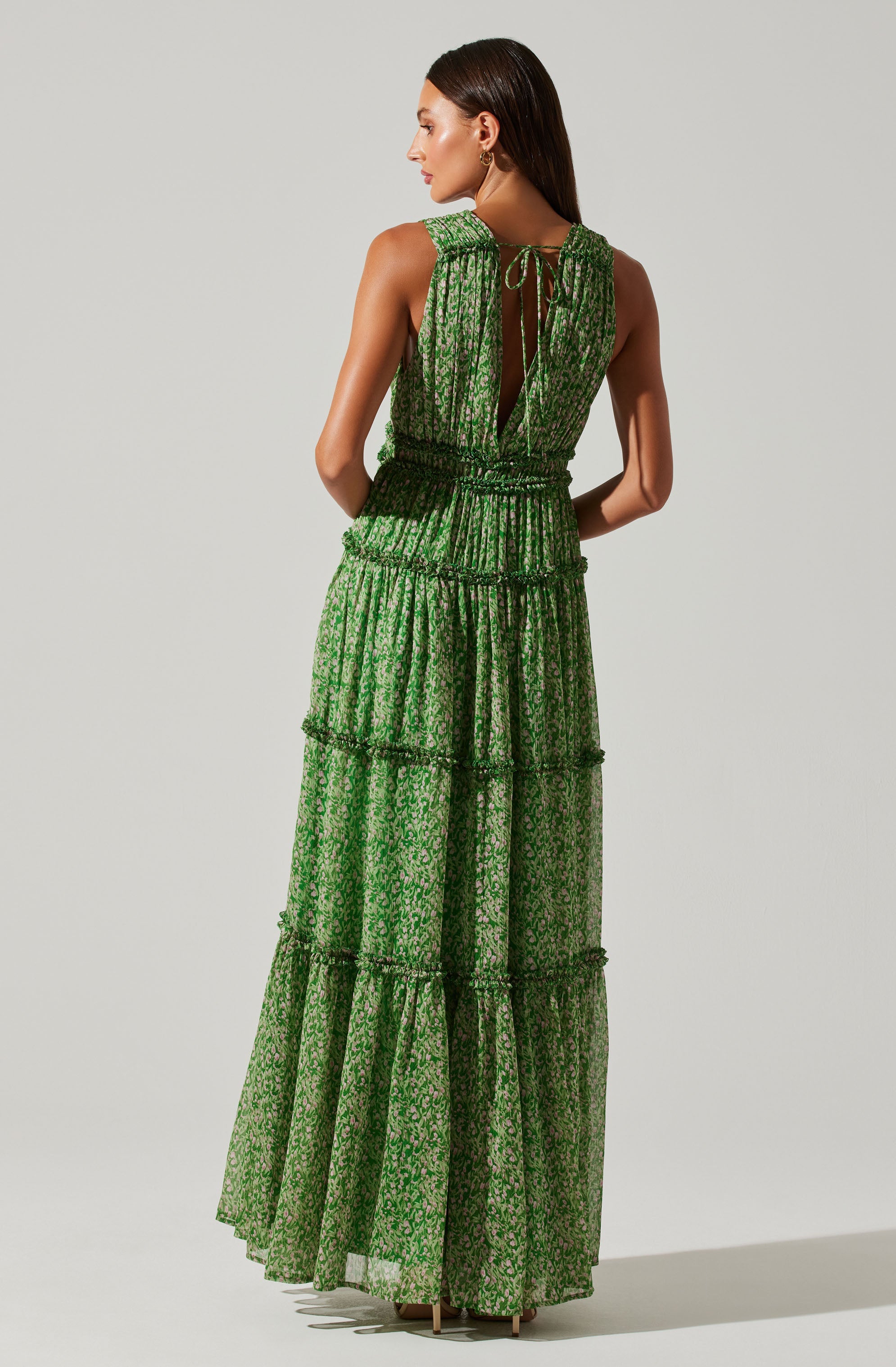 Edessa Tiered Ruffle Maxi Dress-Aljck