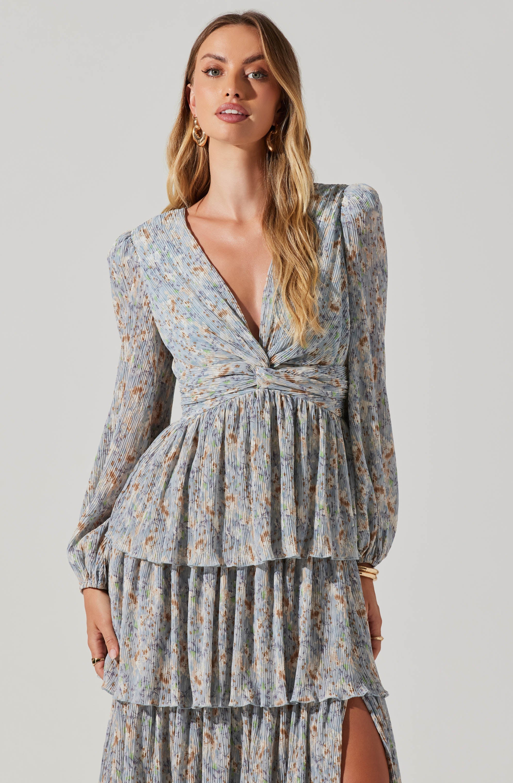 Sibylla Floral Plisse Dress-Aljck