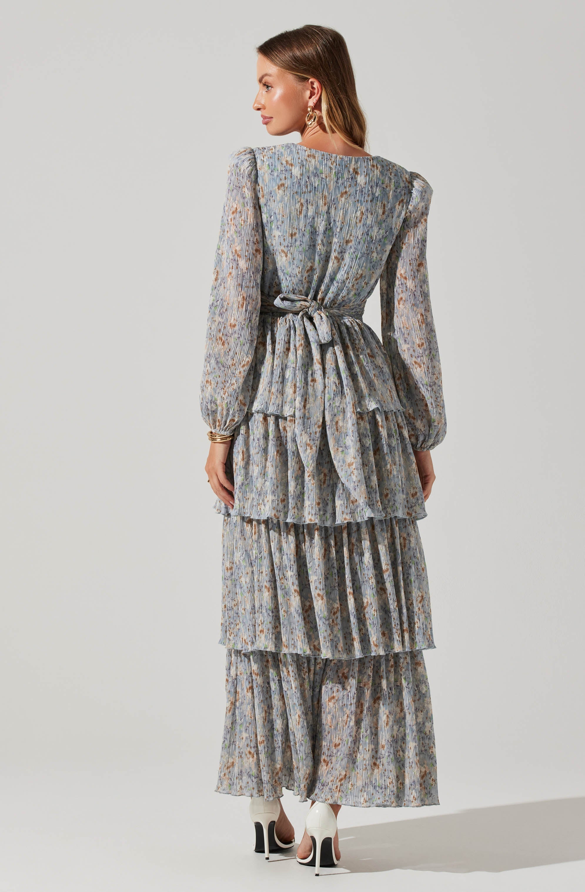 Sibylla Floral Plisse Dress-Aljck