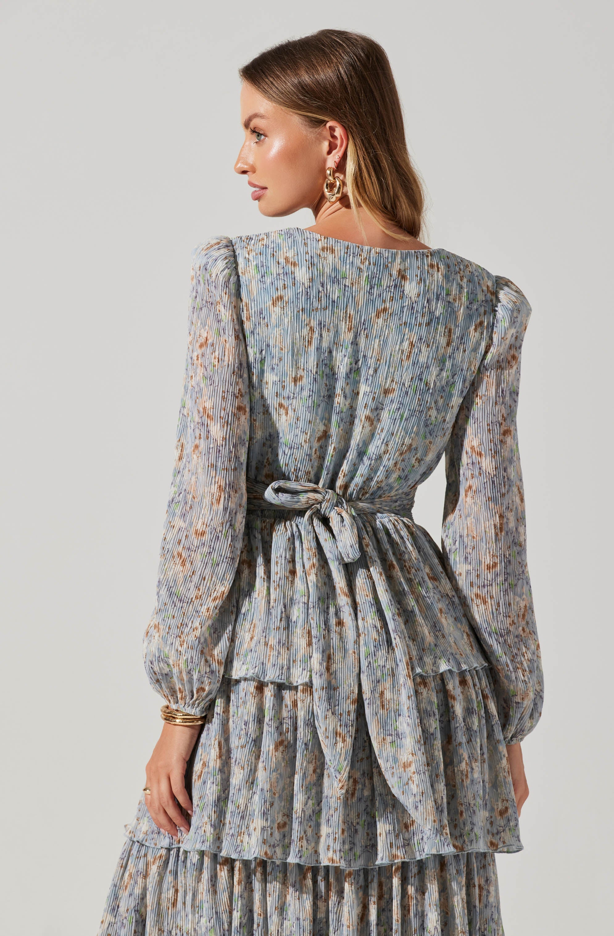 Sibylla Floral Plisse Dress-Aljck