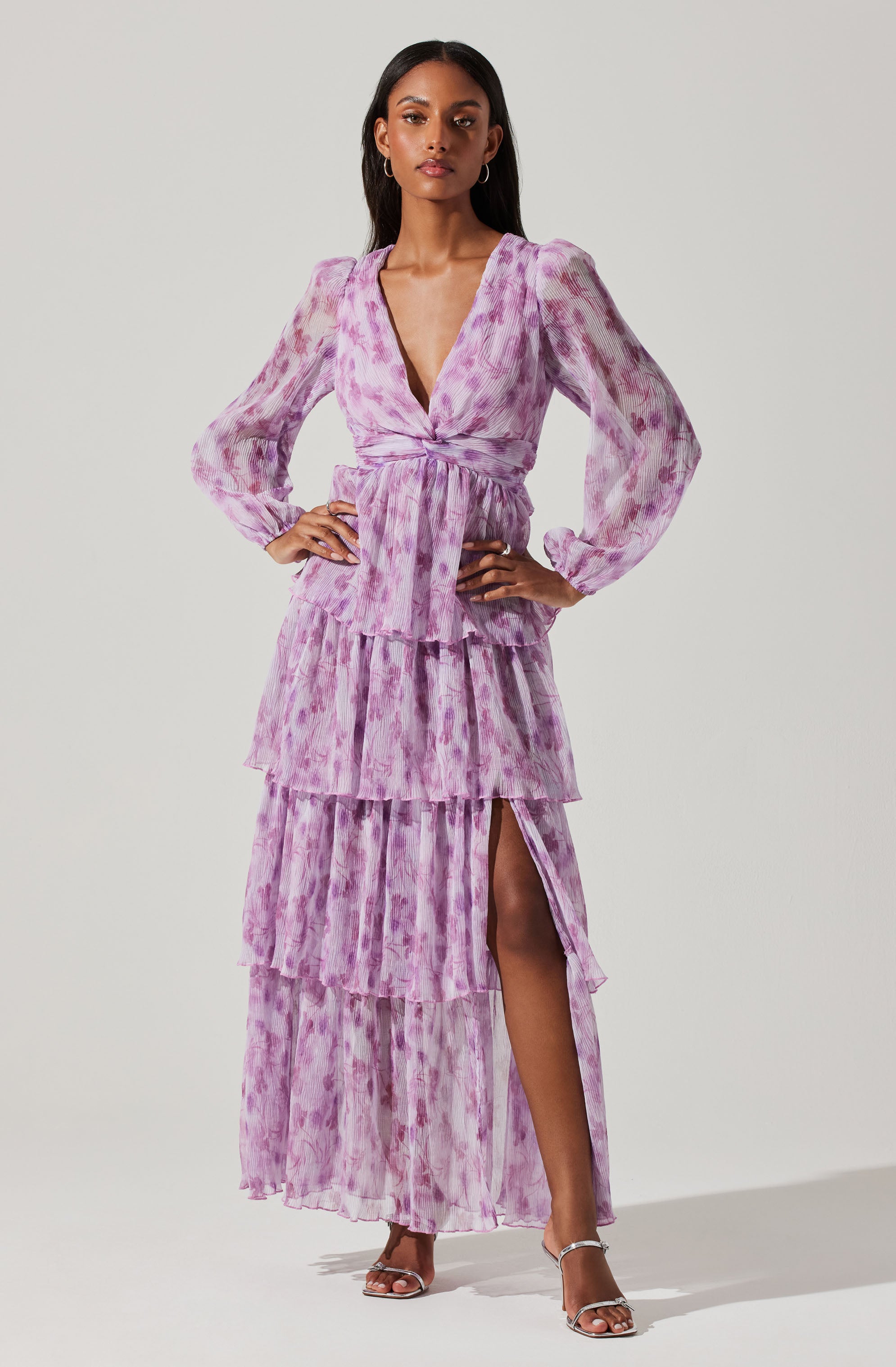 Sibylla Floral Plisse Dress-Aljck