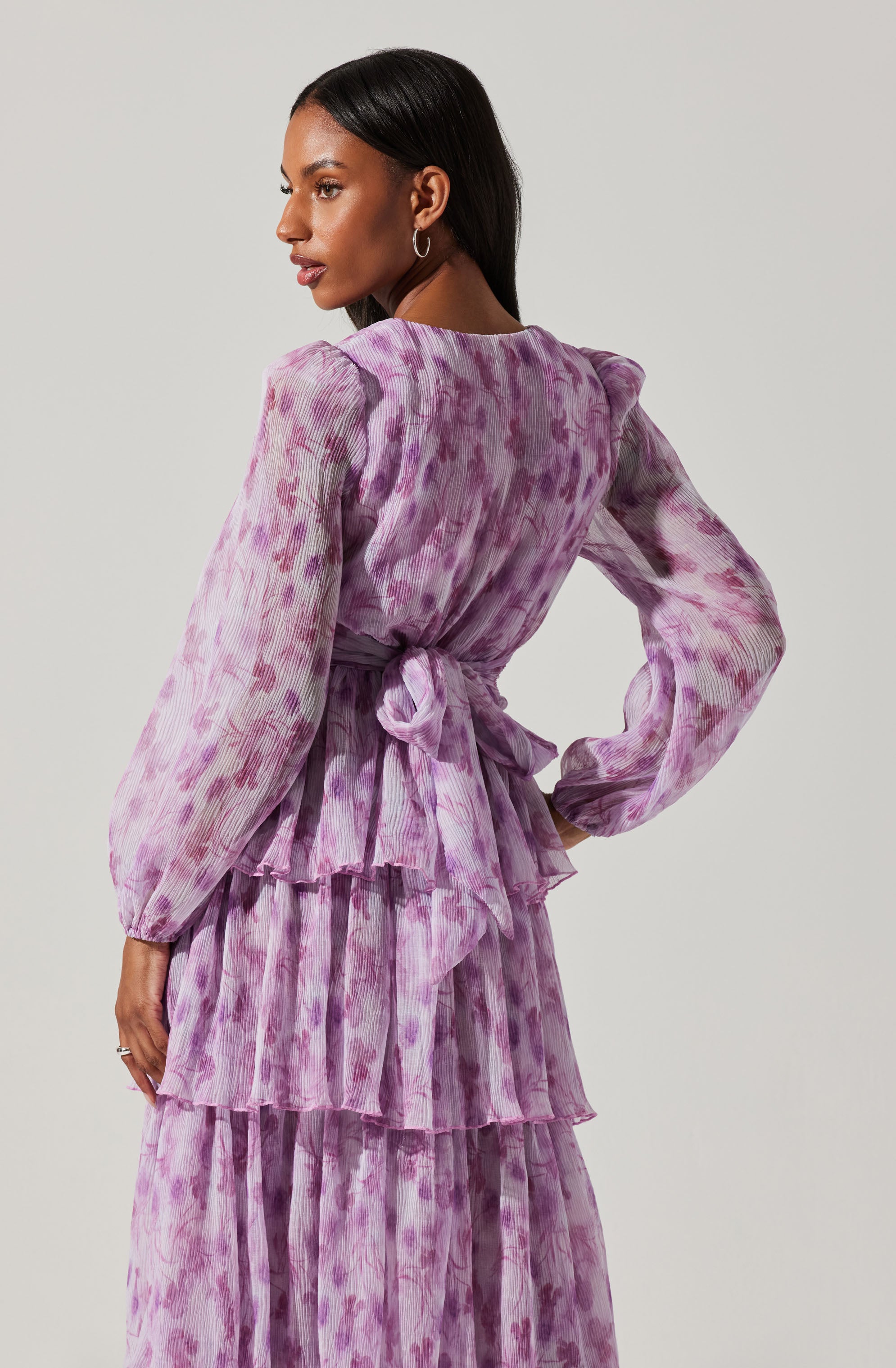 Sibylla Floral Plisse Dress-Aljck