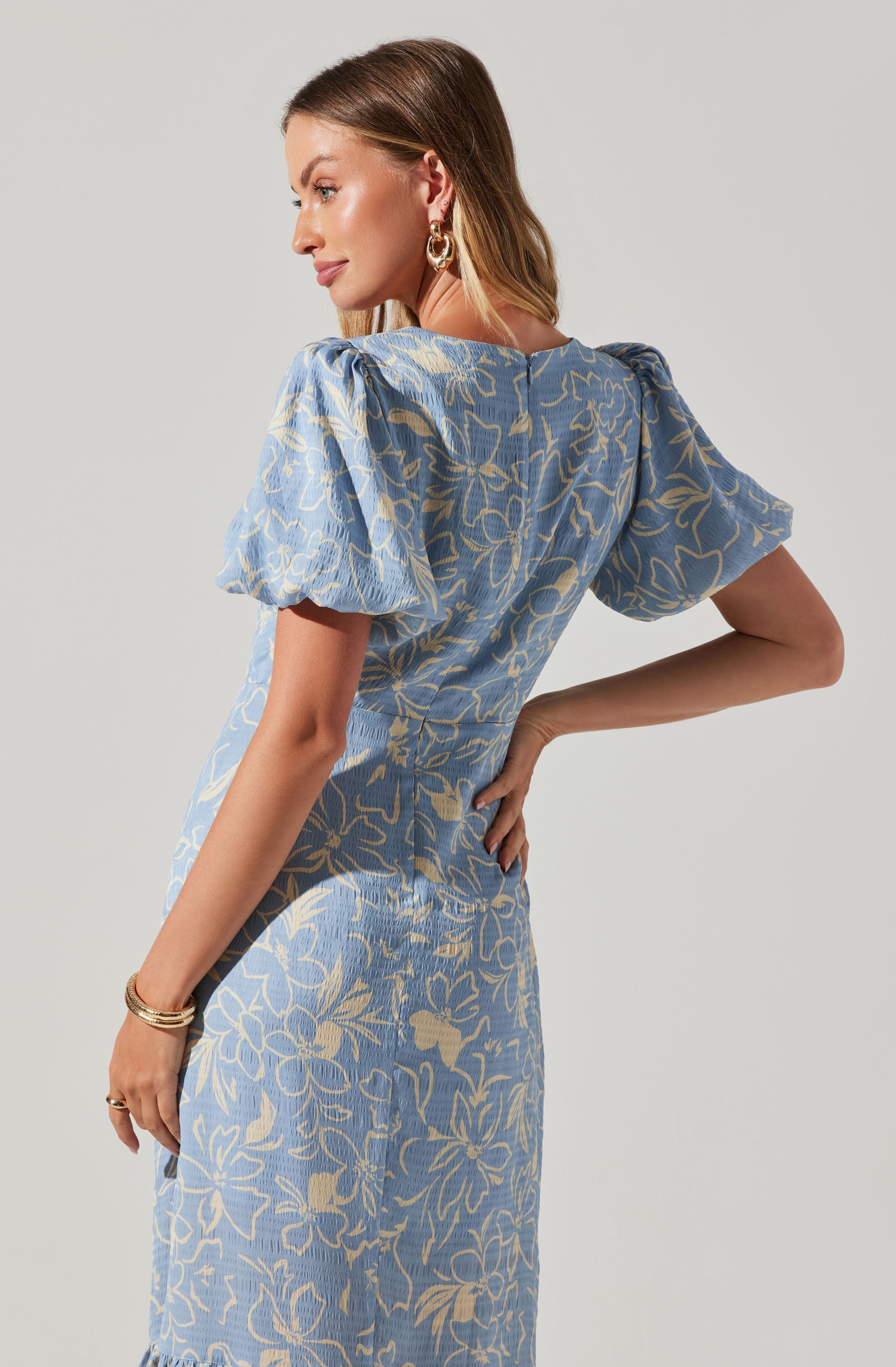 Modena Floral Midi Dress-Aljck