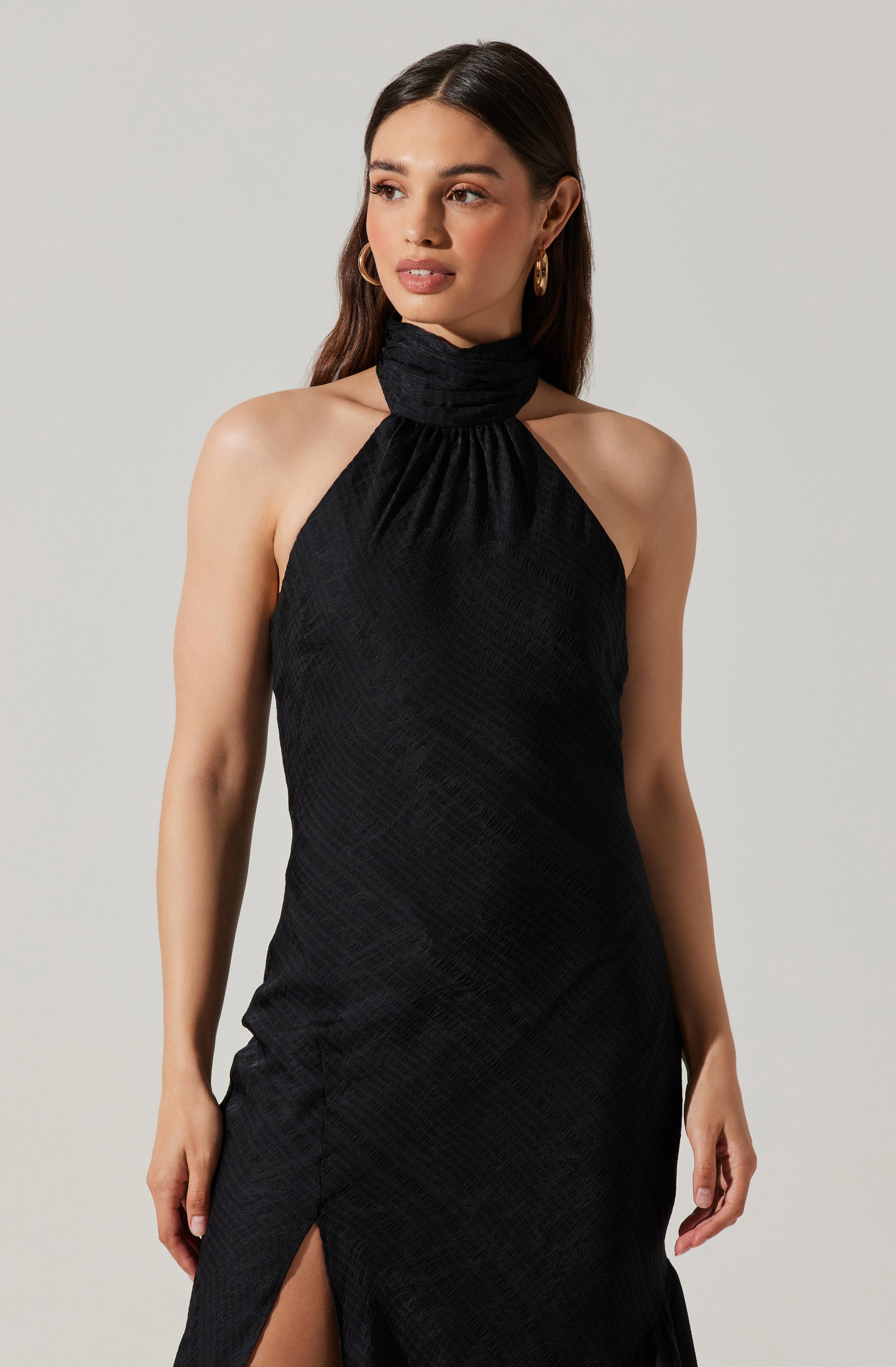 Caspia Halter Midi Dress-Aljck