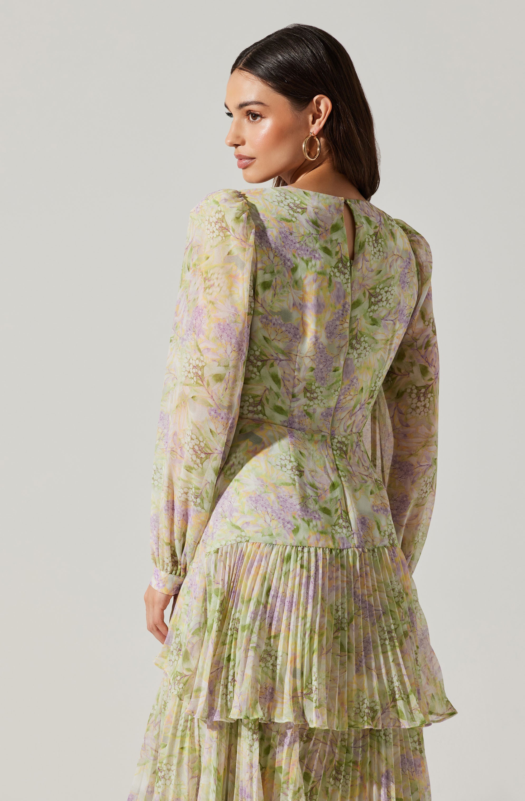 Innessa Long Sleeve Tiered Maxi Dress-Aljck