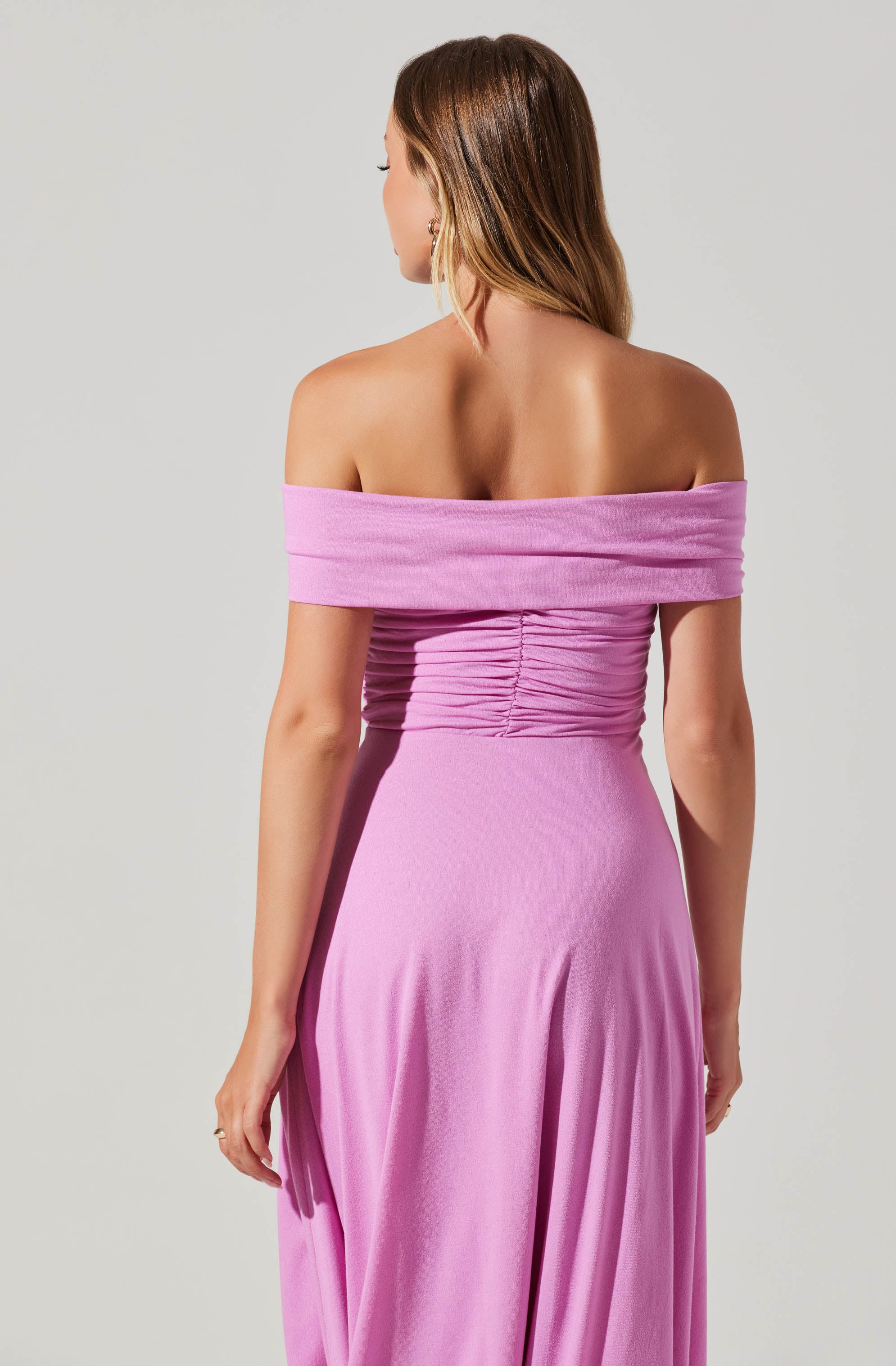 Balto Off Shoulder Midi Dress-Aljck