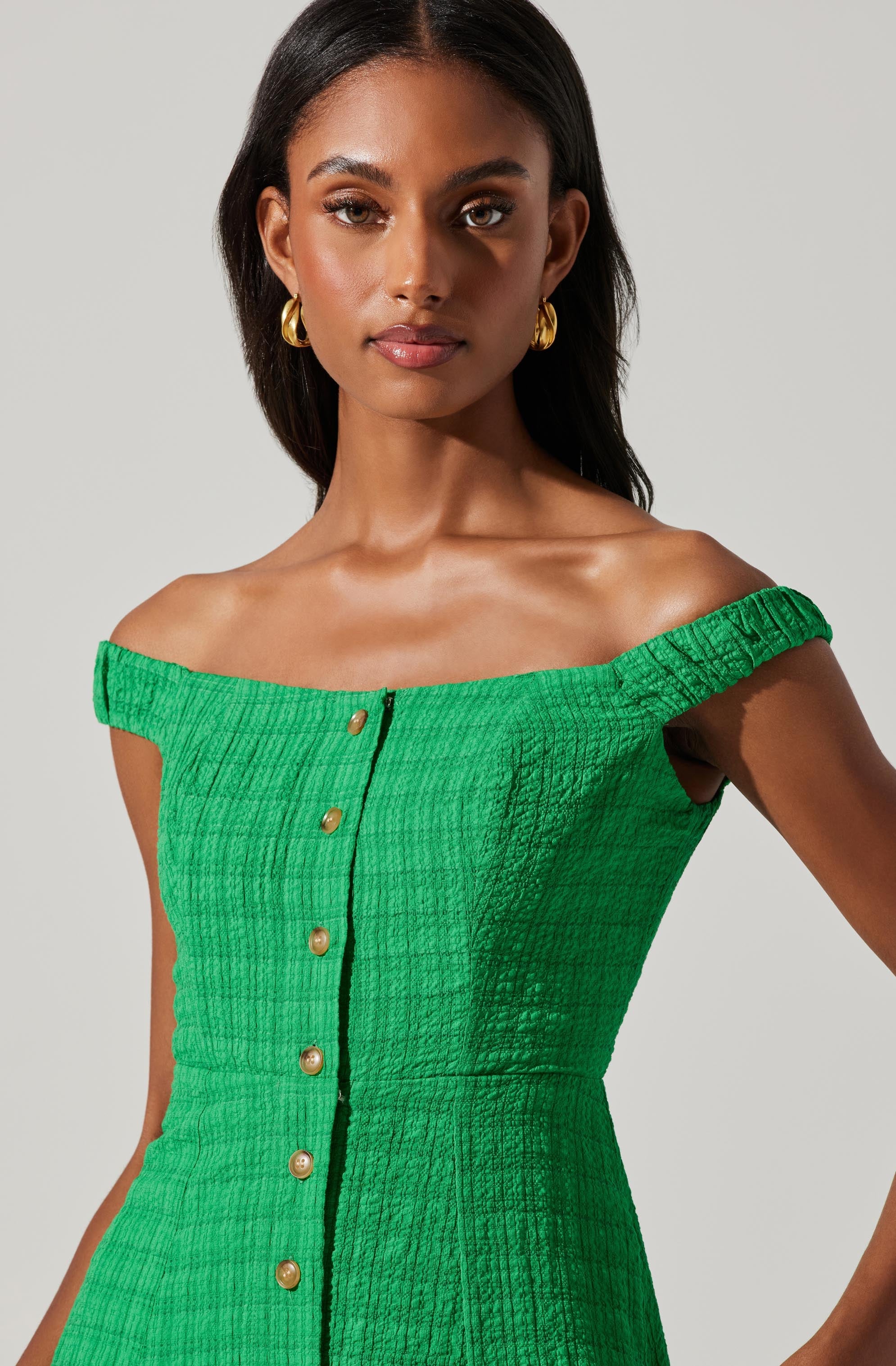 Harlyn Off Shoulder Midi Dress-Aljck