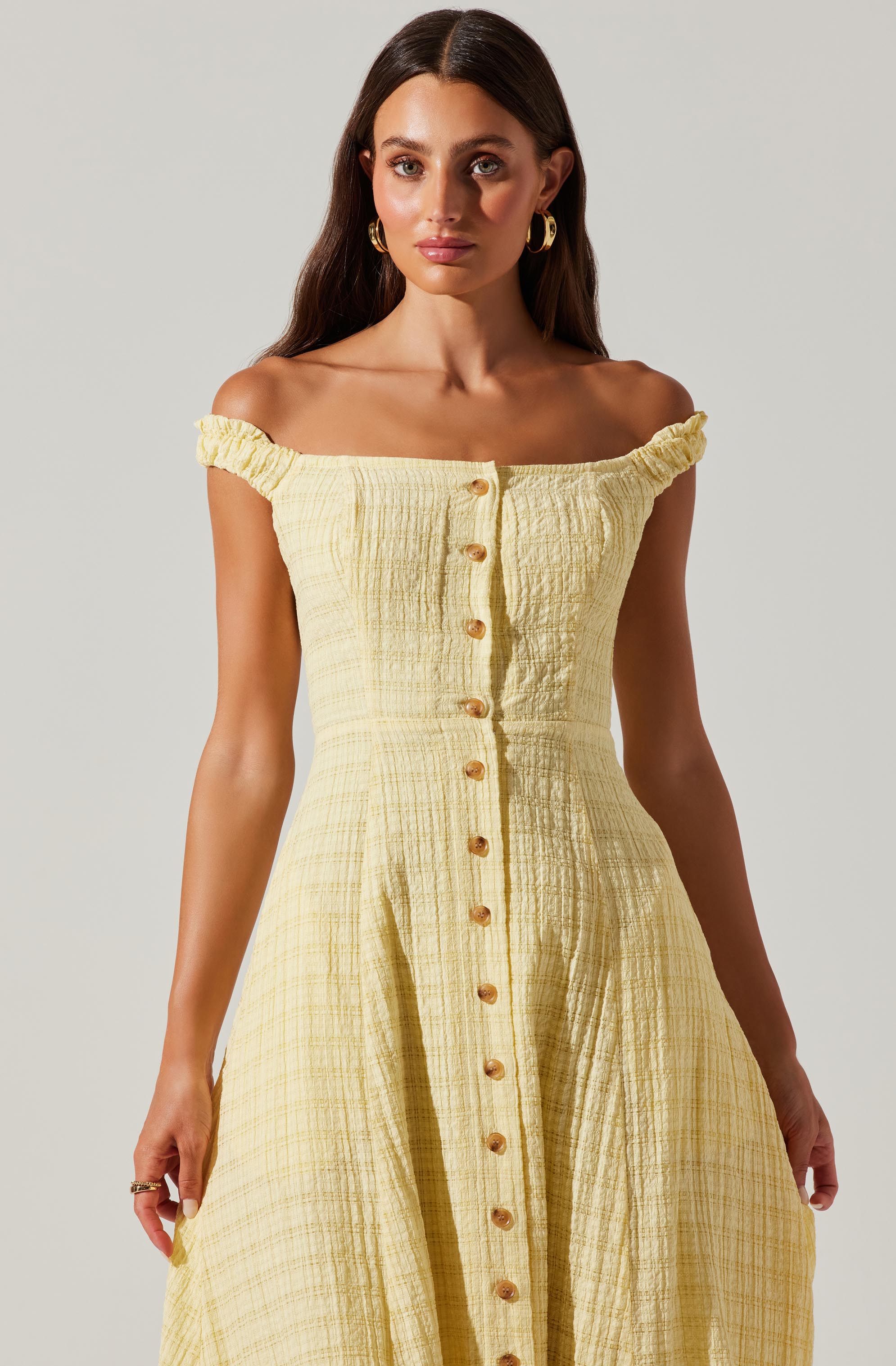 Harlyn Off Shoulder Midi Dress-Aljck