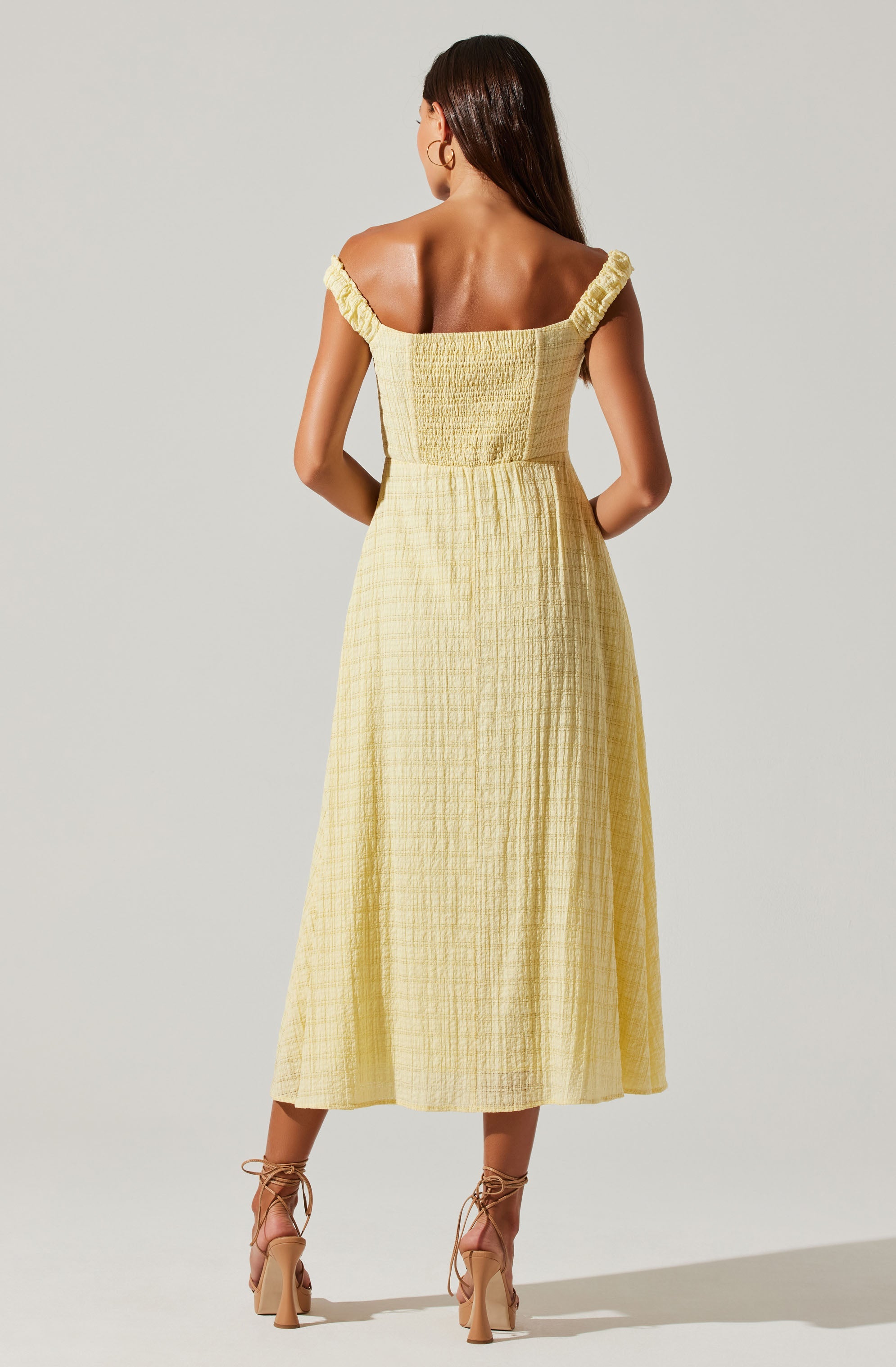 Harlyn Off Shoulder Midi Dress-Aljck