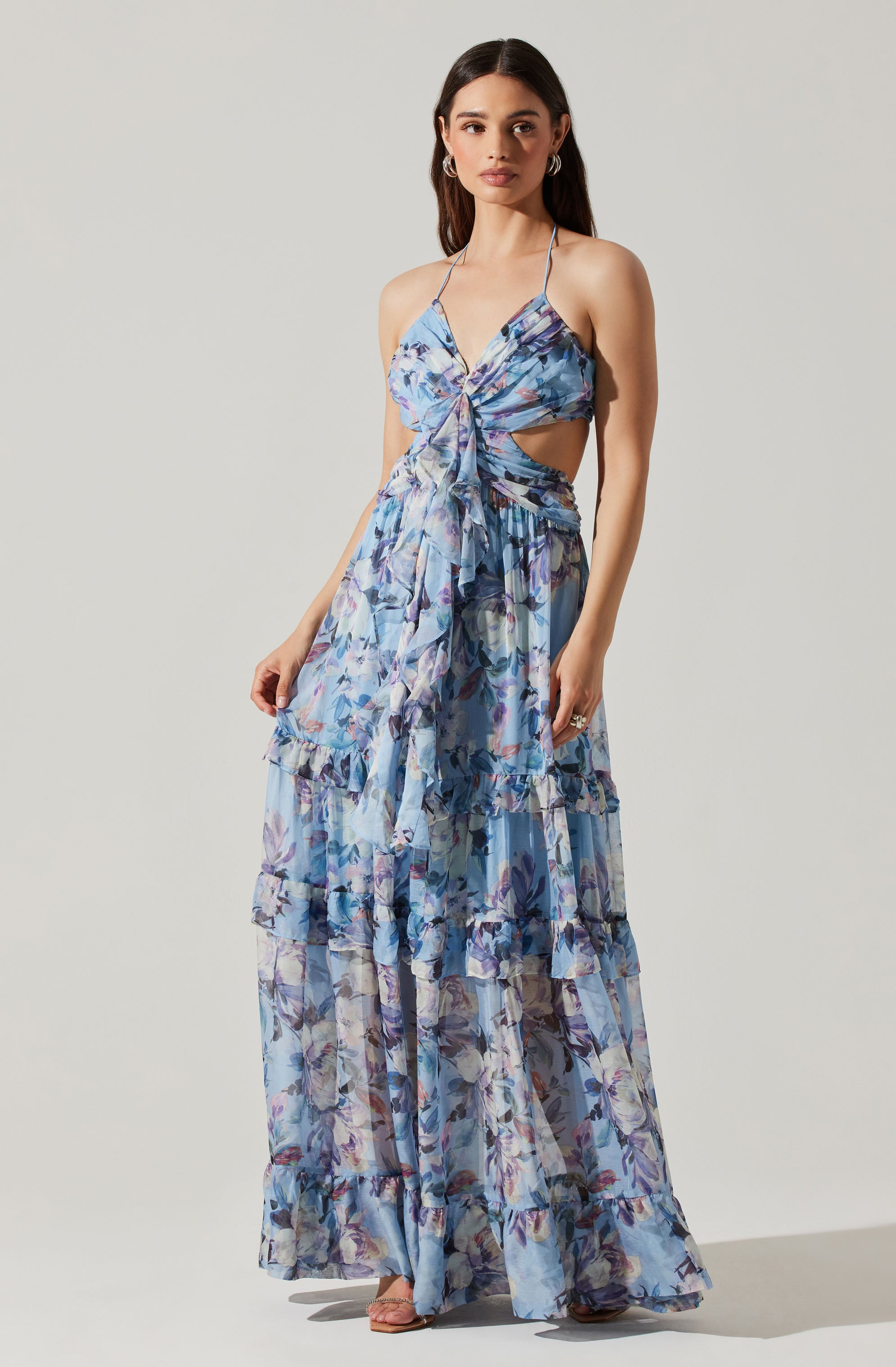Kitsune Floral Maxi Dress-Aljck