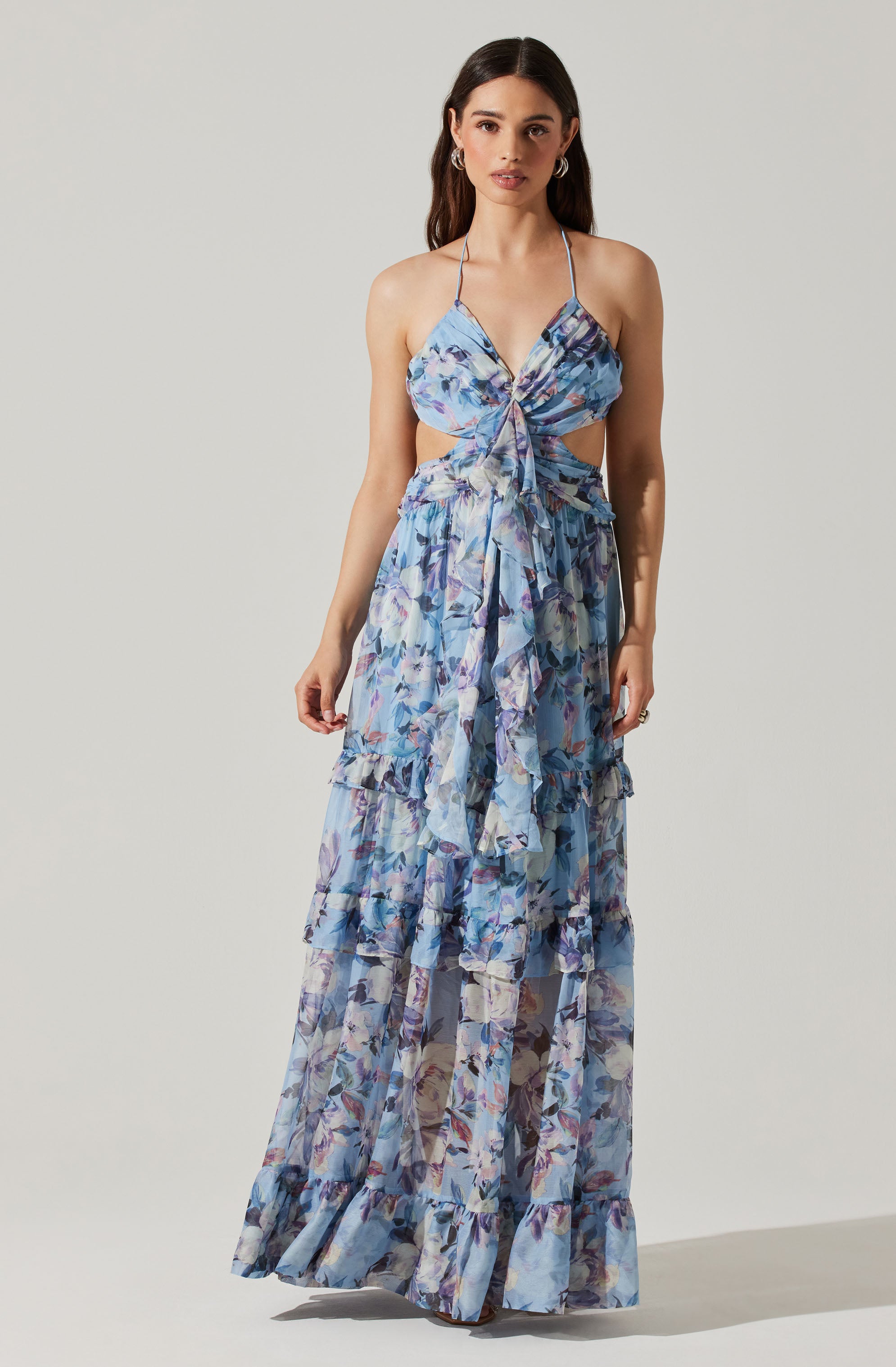 Kitsune Floral Maxi Dress-Aljck