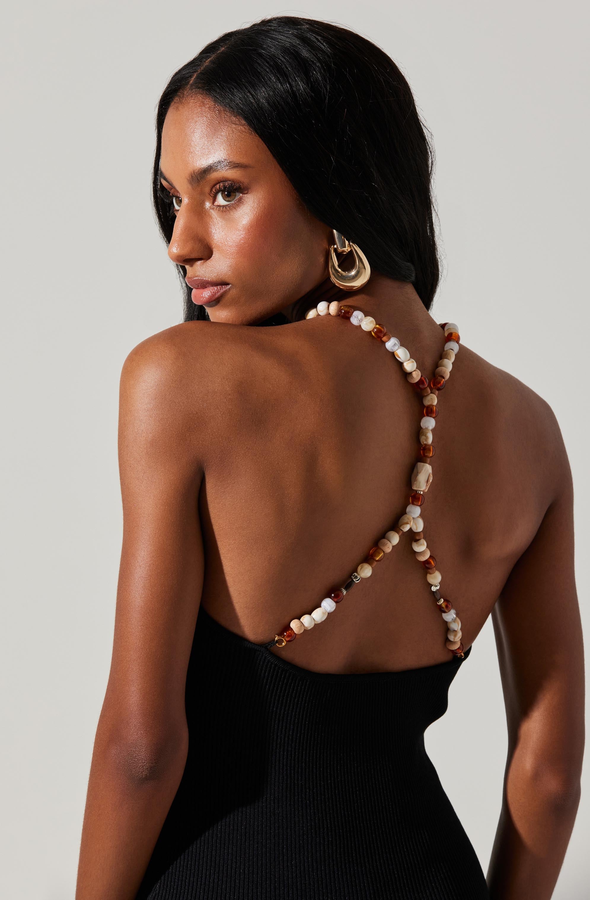 Umiko Beaded Strap Sweater Dress-Aljck