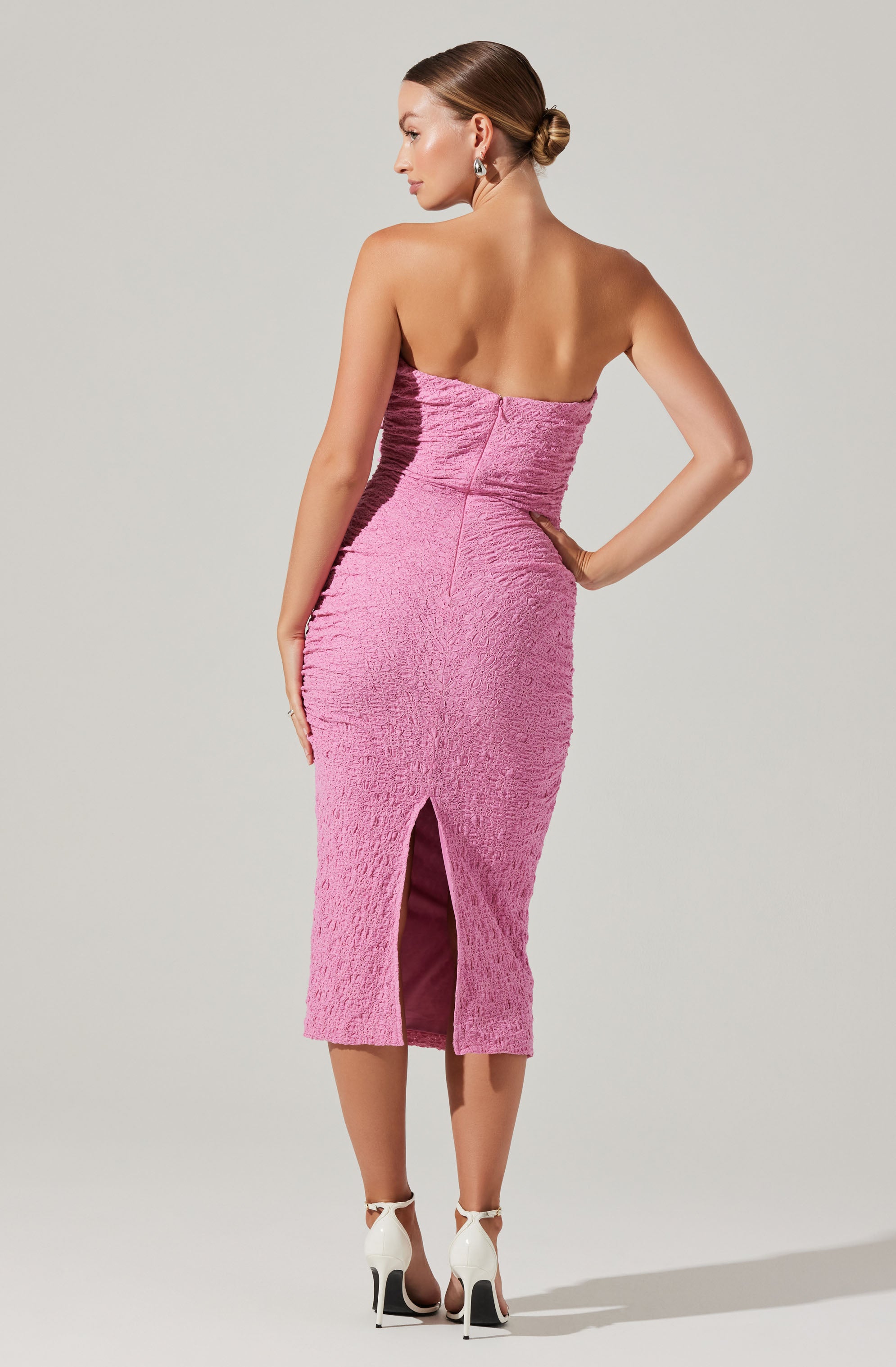 Galia Strapless Midi Dress-Aljck