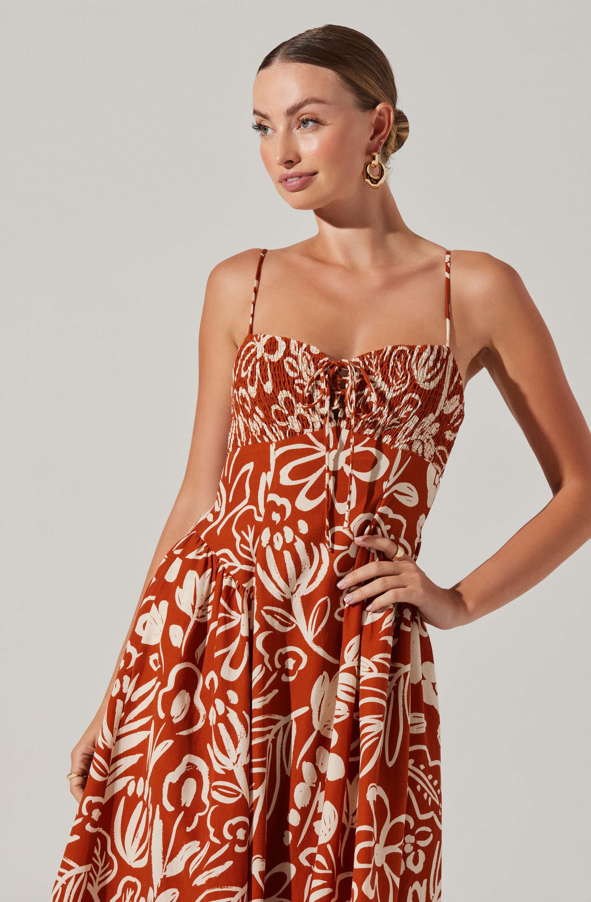 Sarai Floral Midi Dress-Aljck