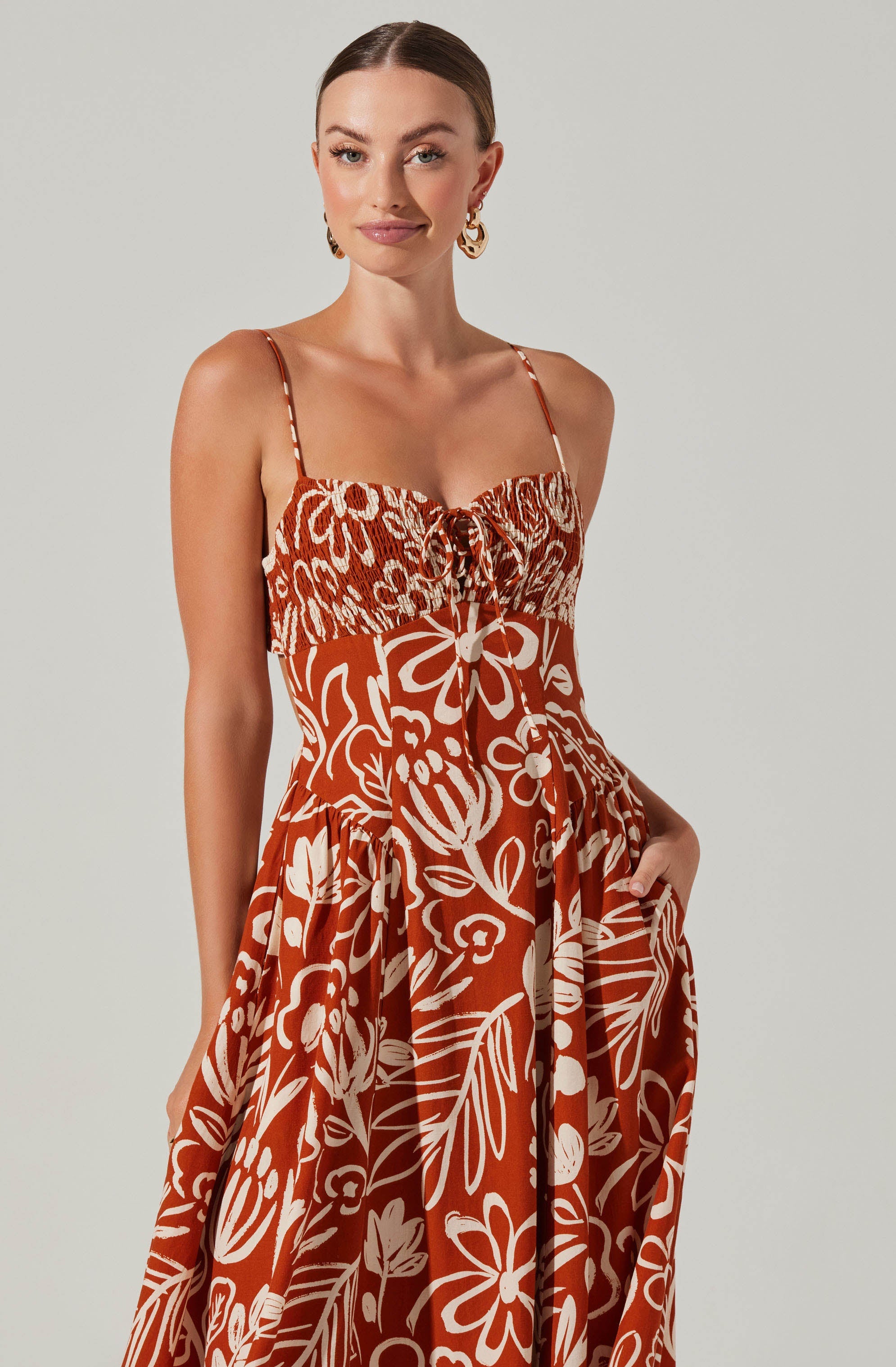 Sarai Floral Midi Dress-Aljck