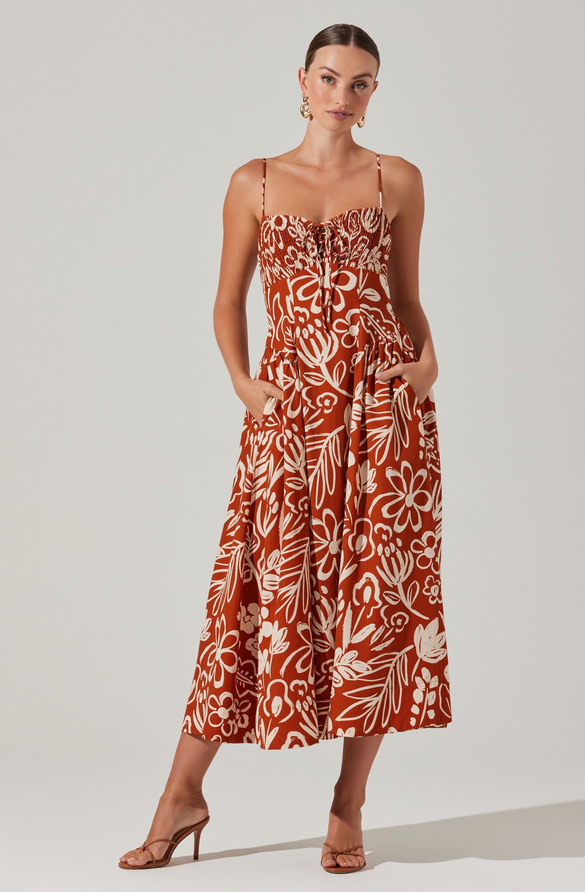 Sarai Floral Midi Dress-Aljck