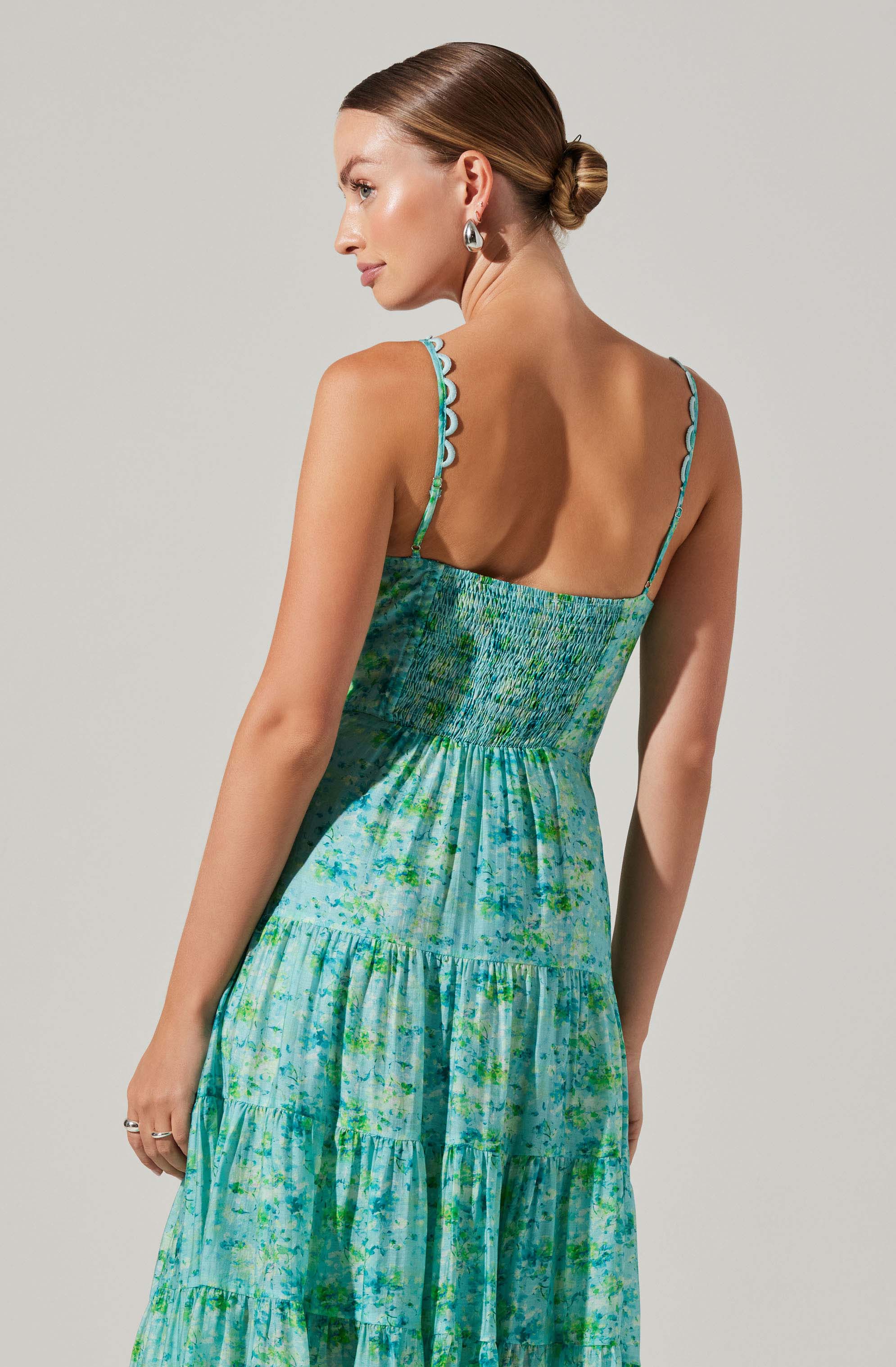 Tazia Tiered Floral Maxi Dress-Aljck