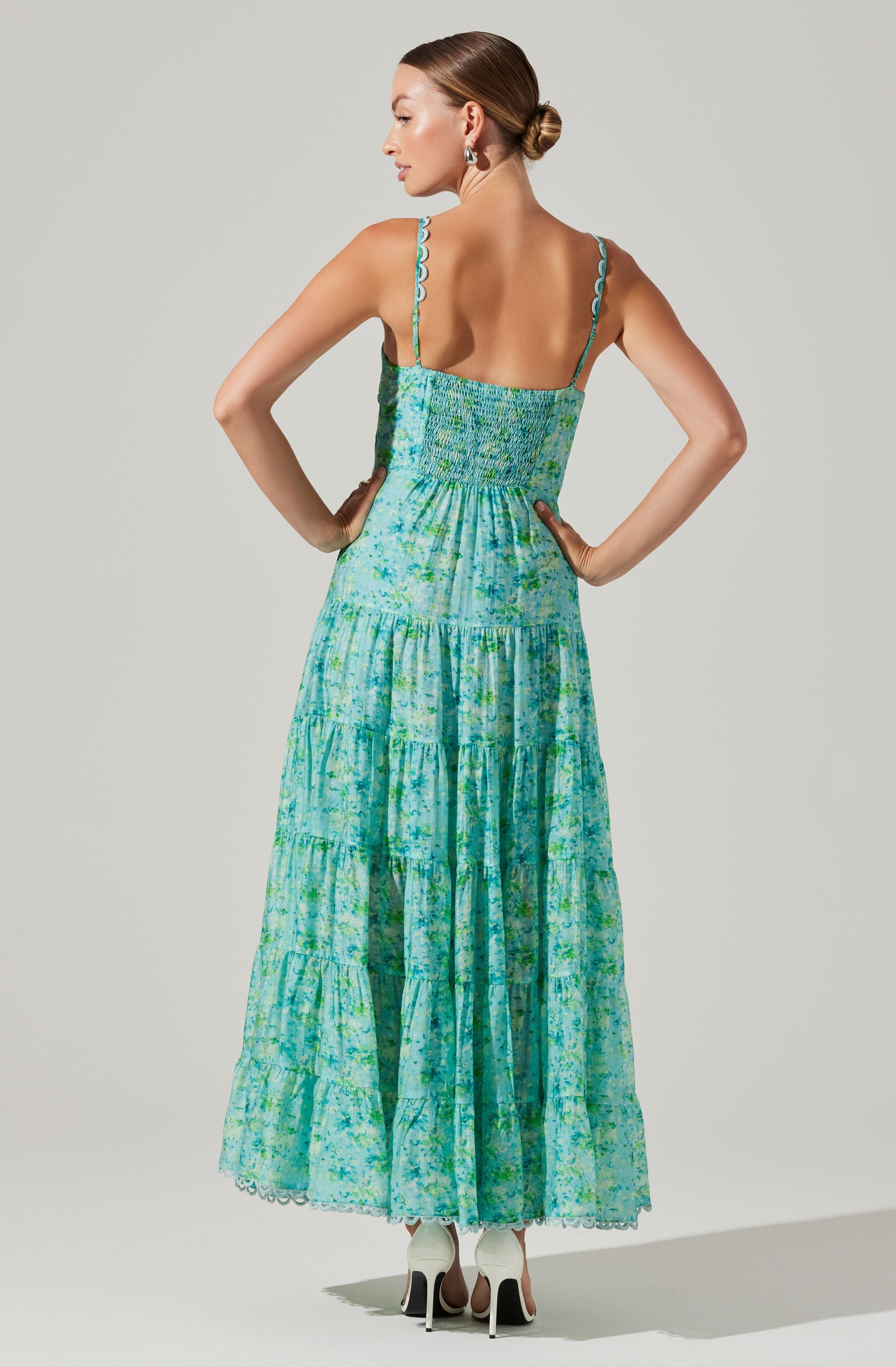 Tazia Tiered Floral Maxi Dress-Aljck