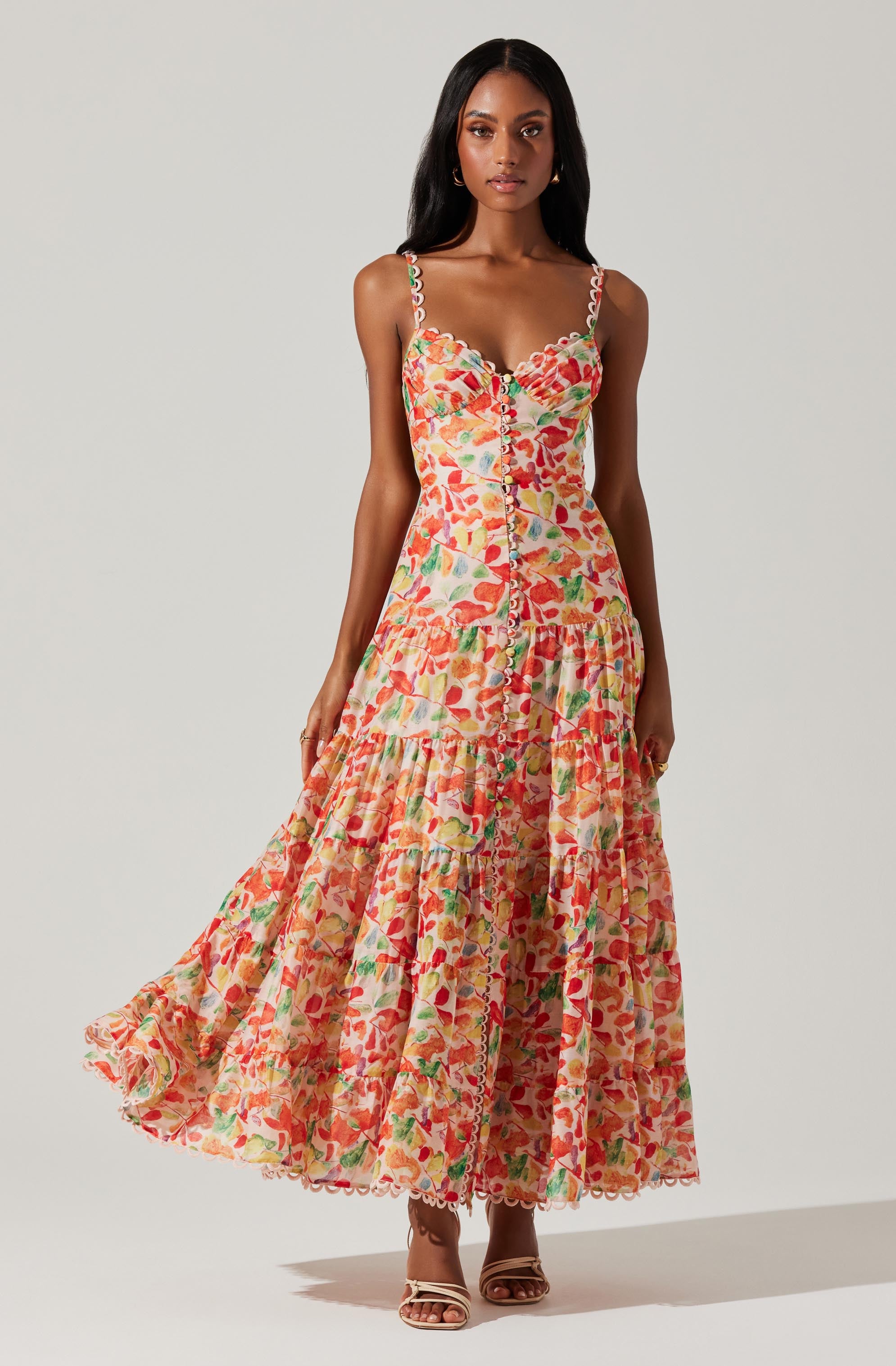 Tazia Tiered Floral Maxi Dress-Aljck