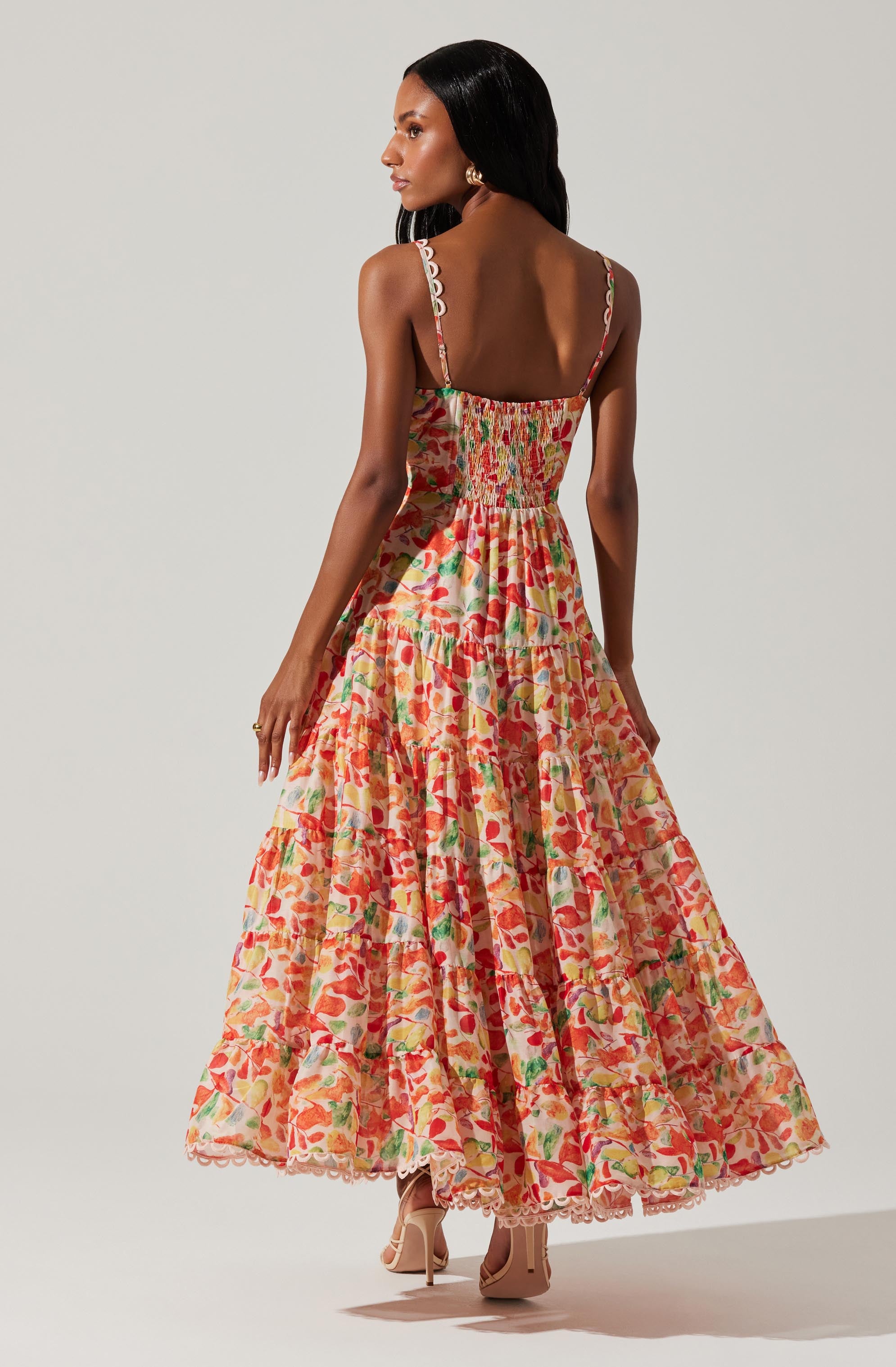 Tazia Tiered Floral Maxi Dress-Aljck
