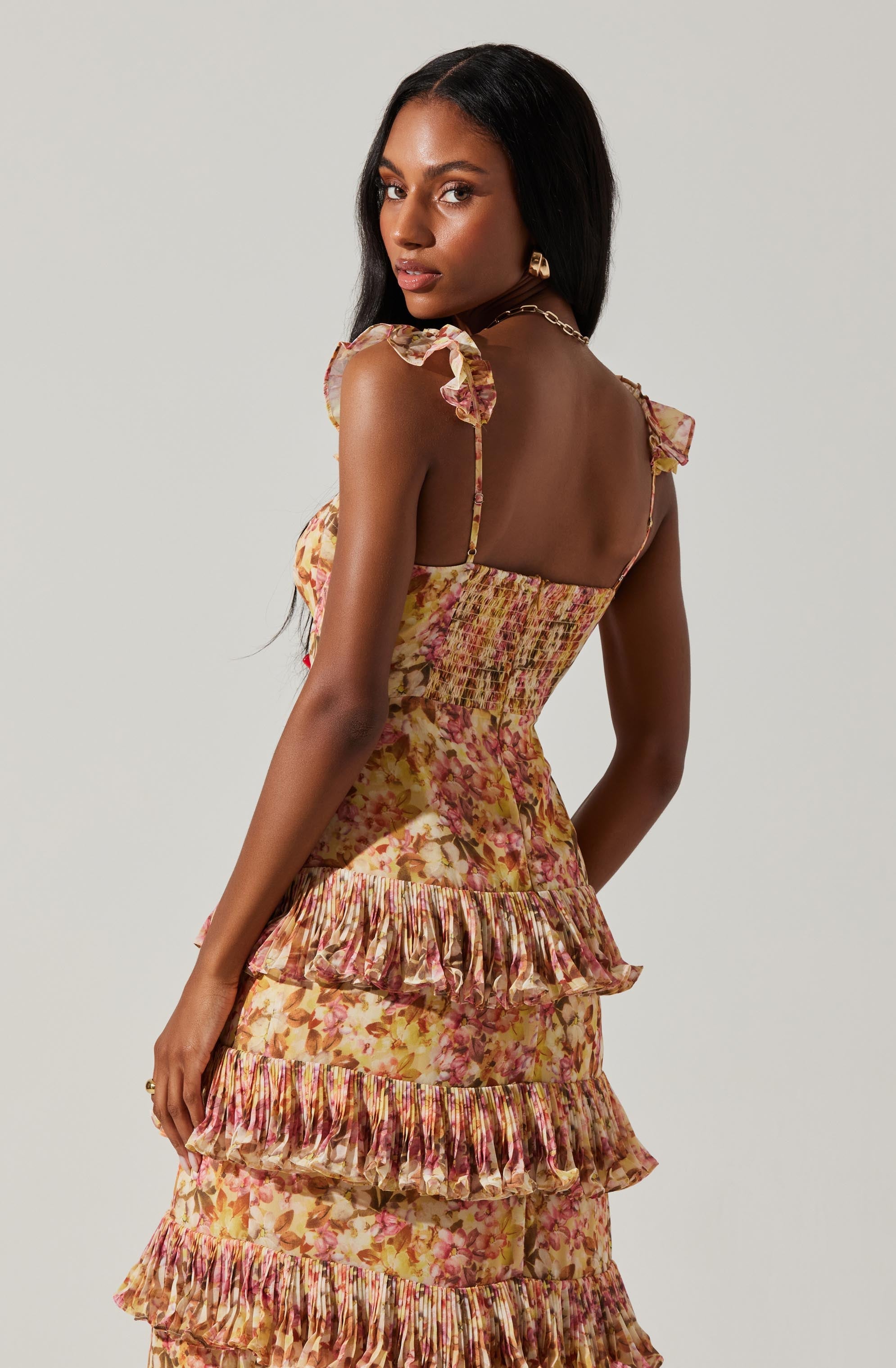 Ayesha Tiered Ruffle Maxi Dress-Aljck