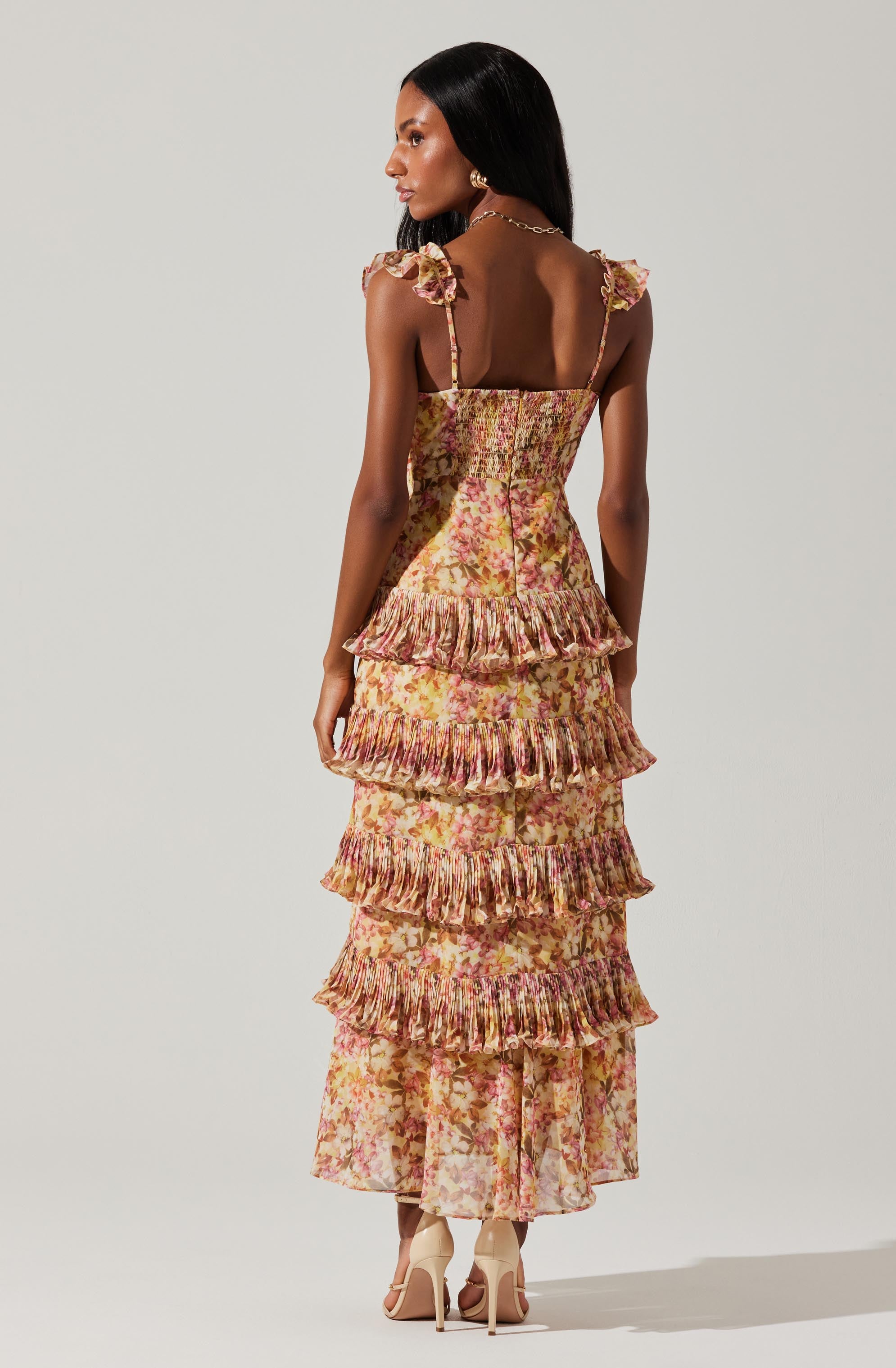 Ayesha Tiered Ruffle Maxi Dress-Aljck