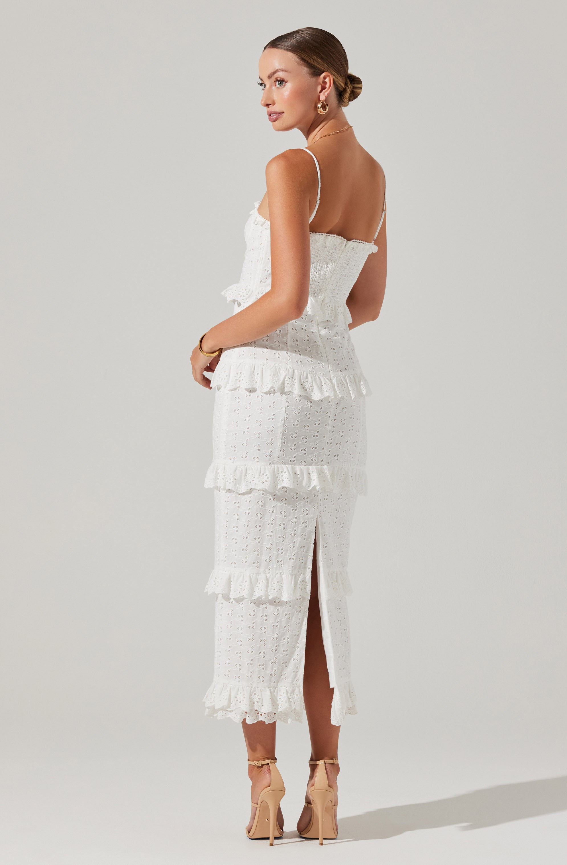 Sandrima Tiered Ruffle Trim Dress-Aljck