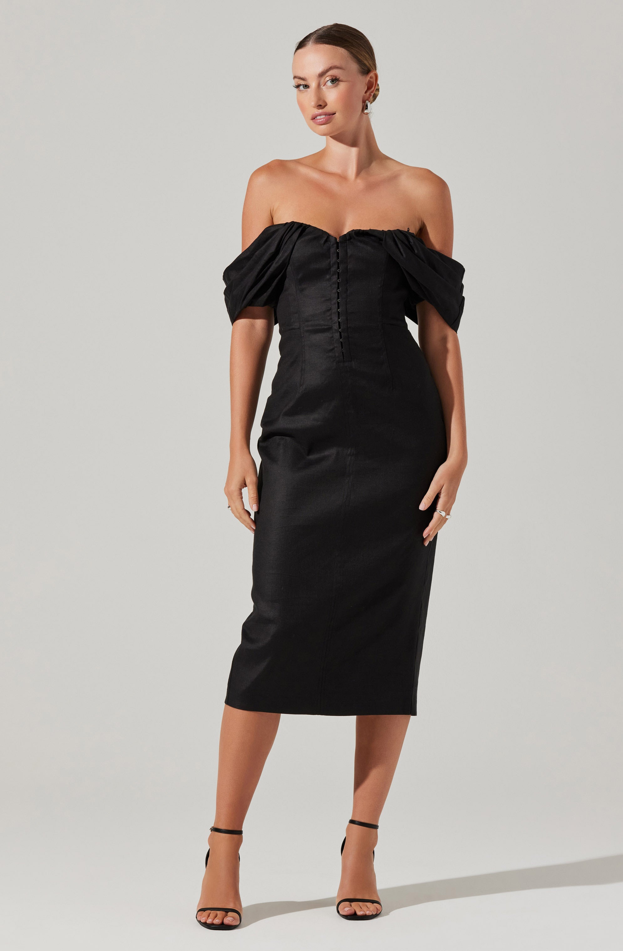Opal Off-Shoulder Midi Dress-Aljck