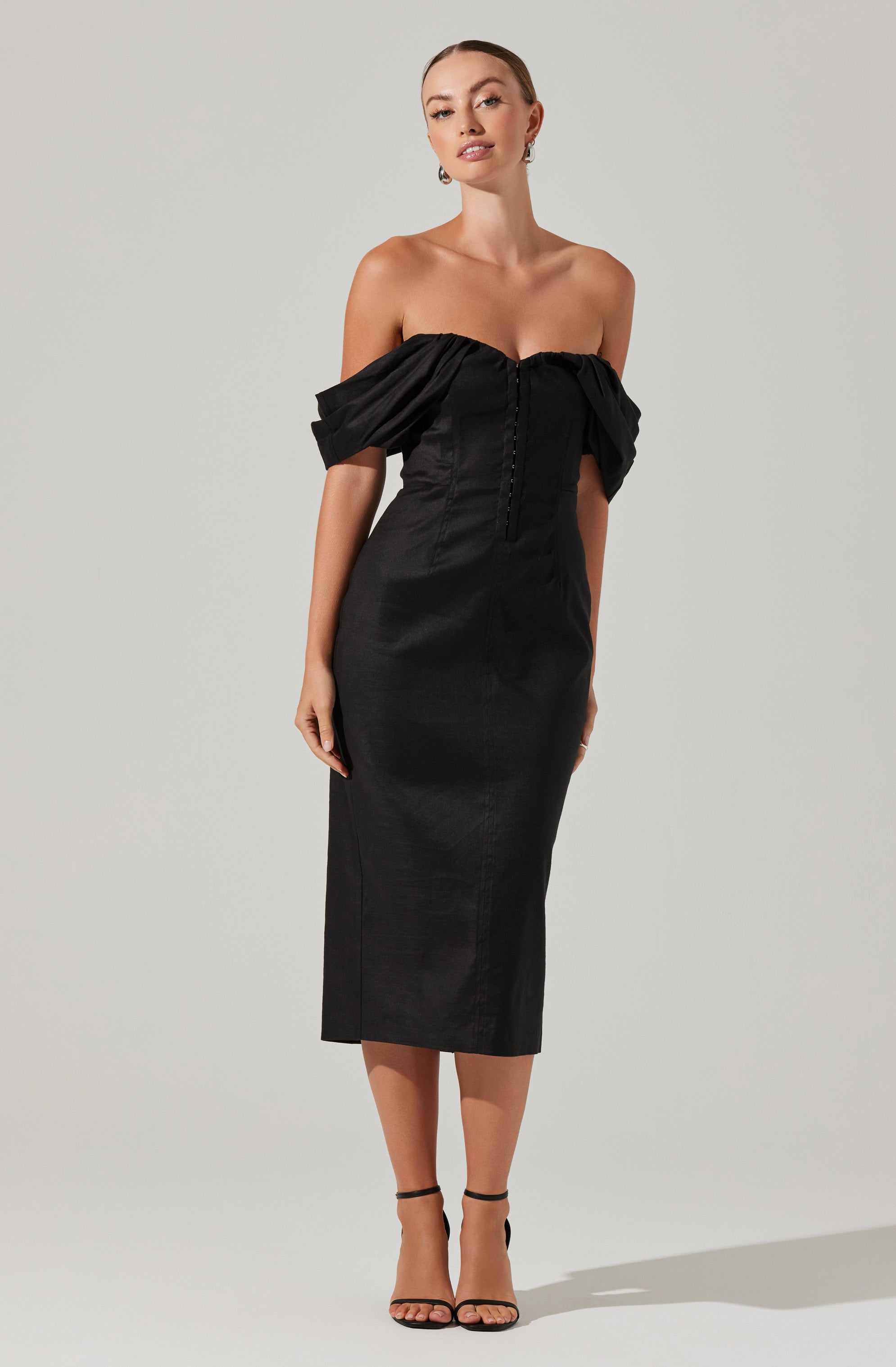 Opal Off-Shoulder Midi Dress-Aljck