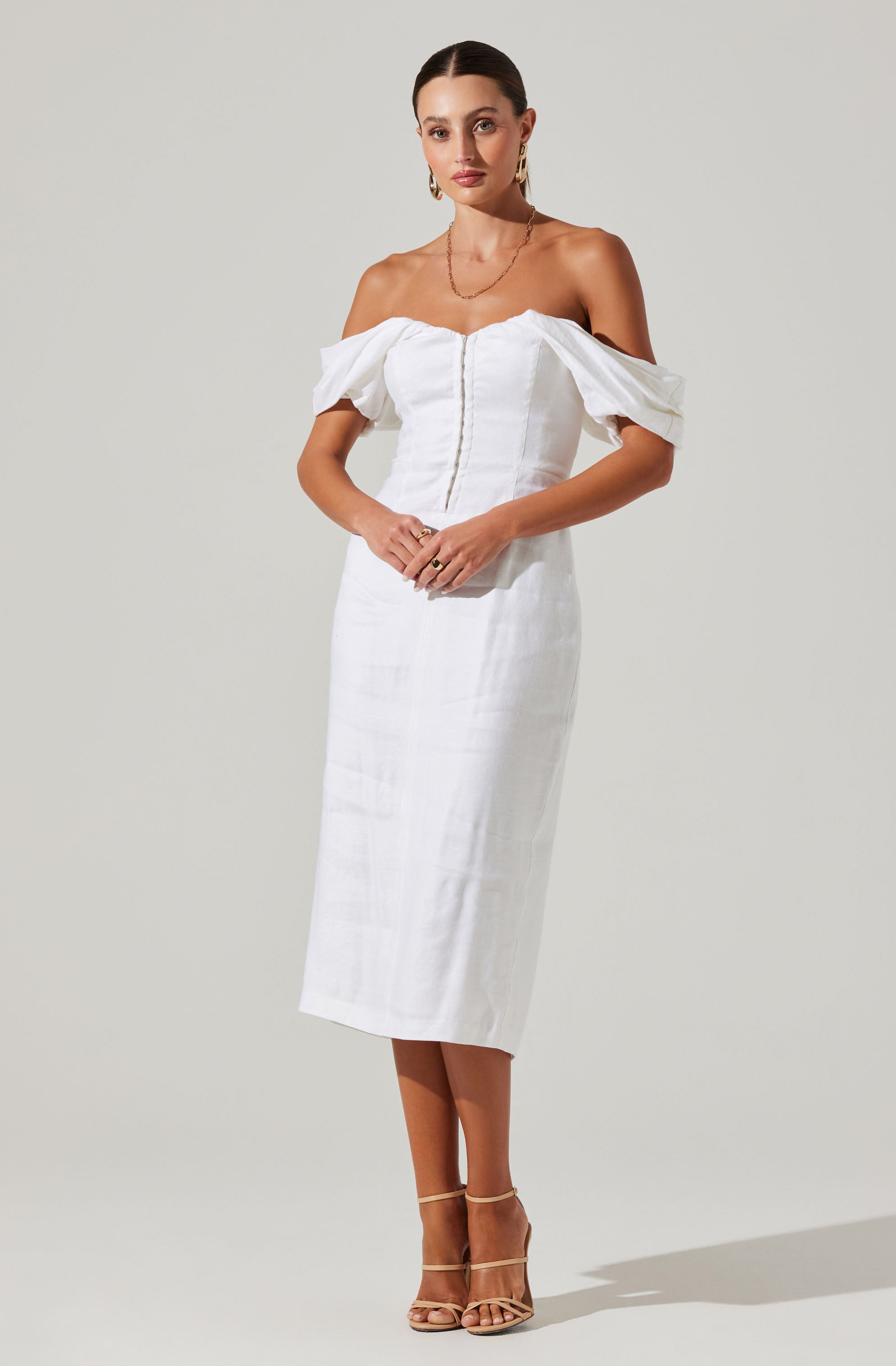 Opal Off-Shoulder Midi Dress-Aljck