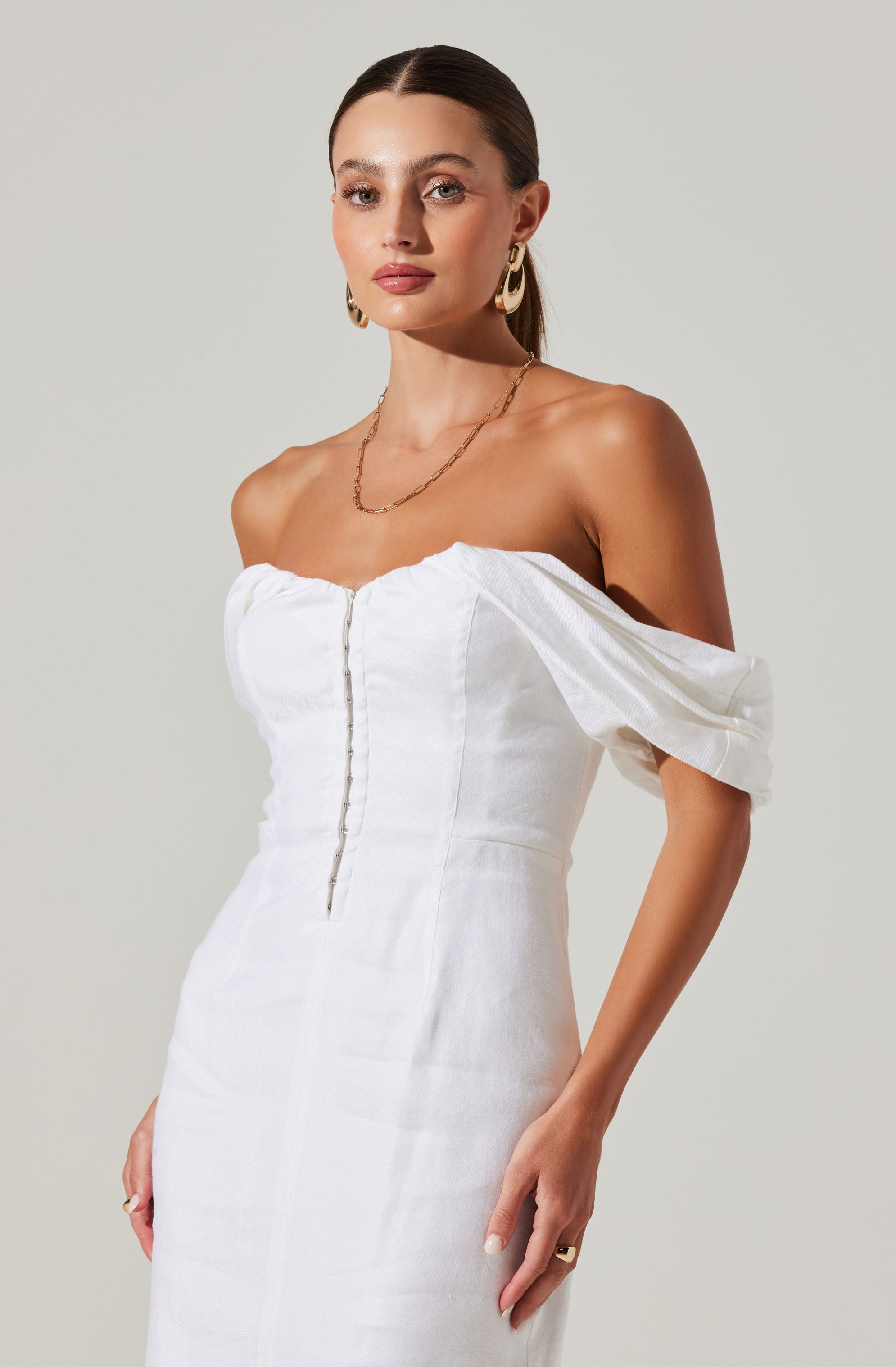Opal Off-Shoulder Midi Dress-Aljck