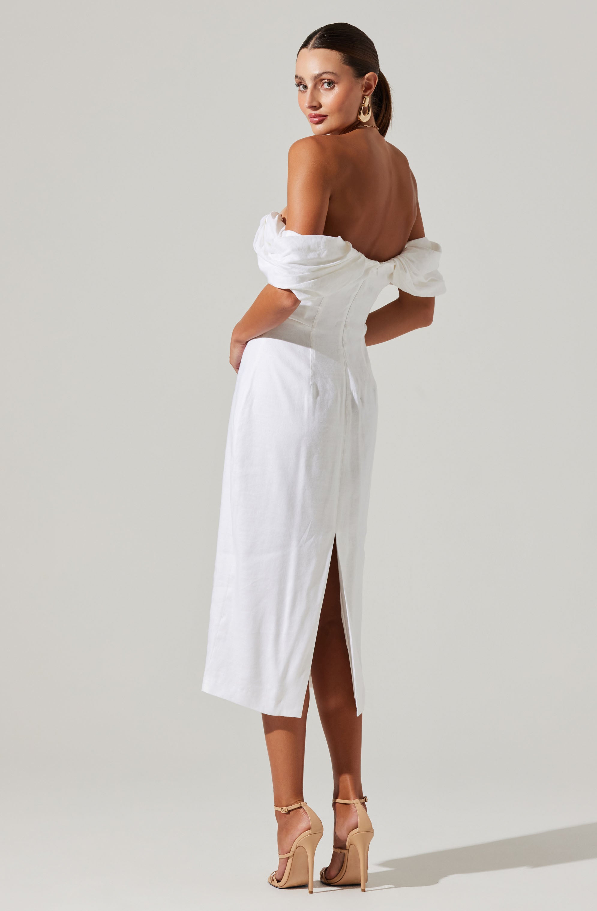 Opal Off-Shoulder Midi Dress-Aljck