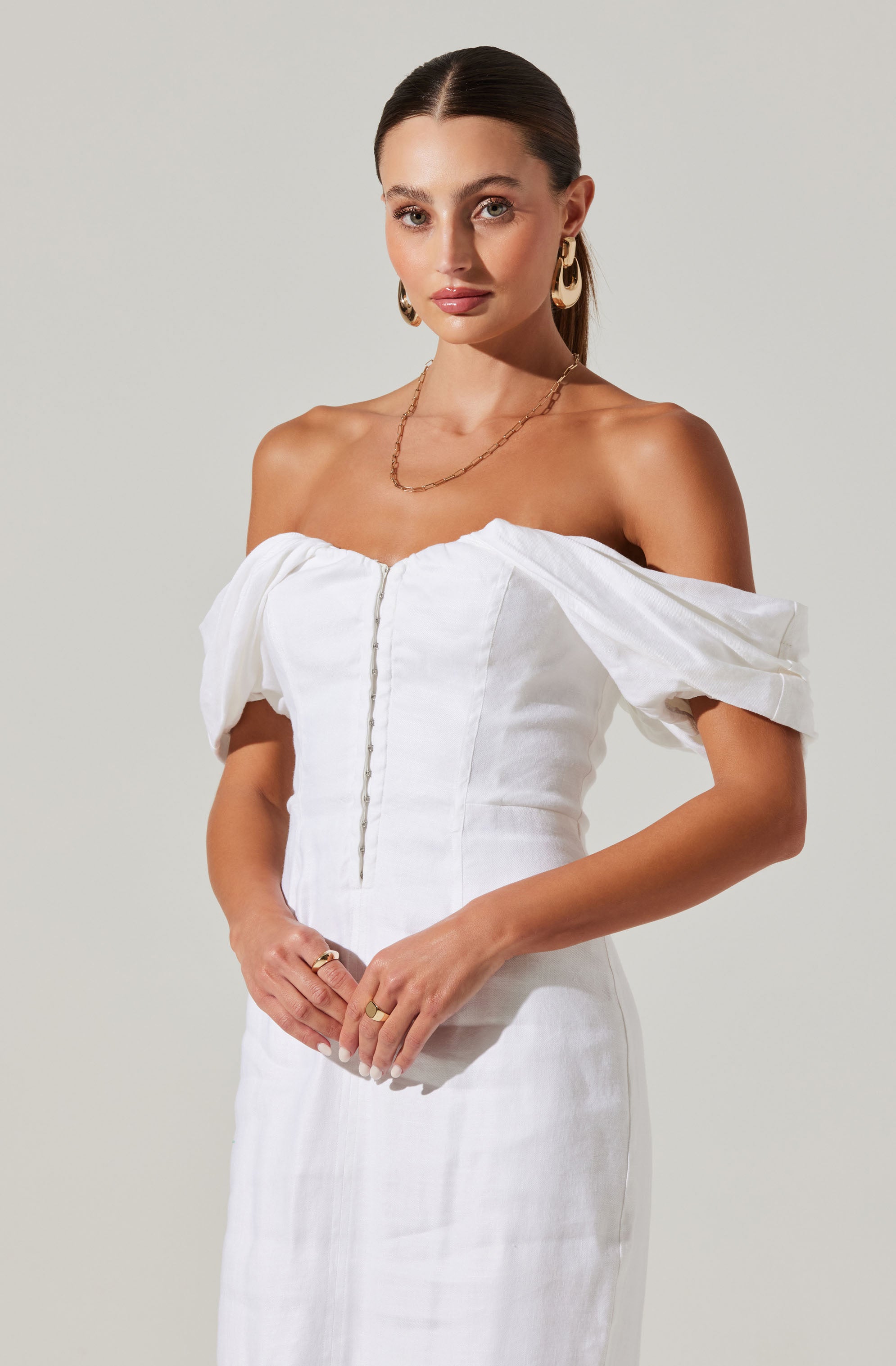 Opal Off-Shoulder Midi Dress-Aljck