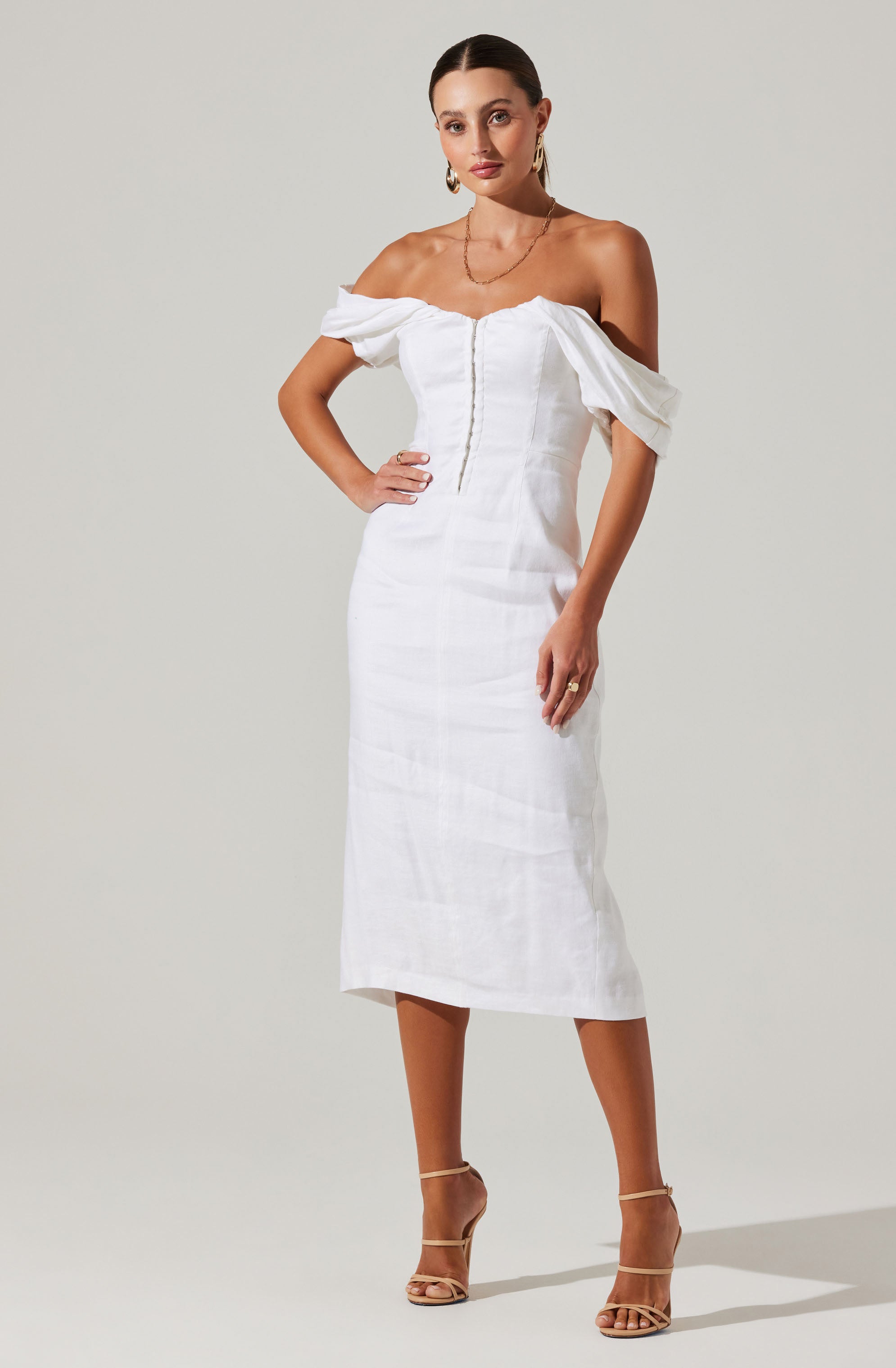 Opal Off-Shoulder Midi Dress-Aljck