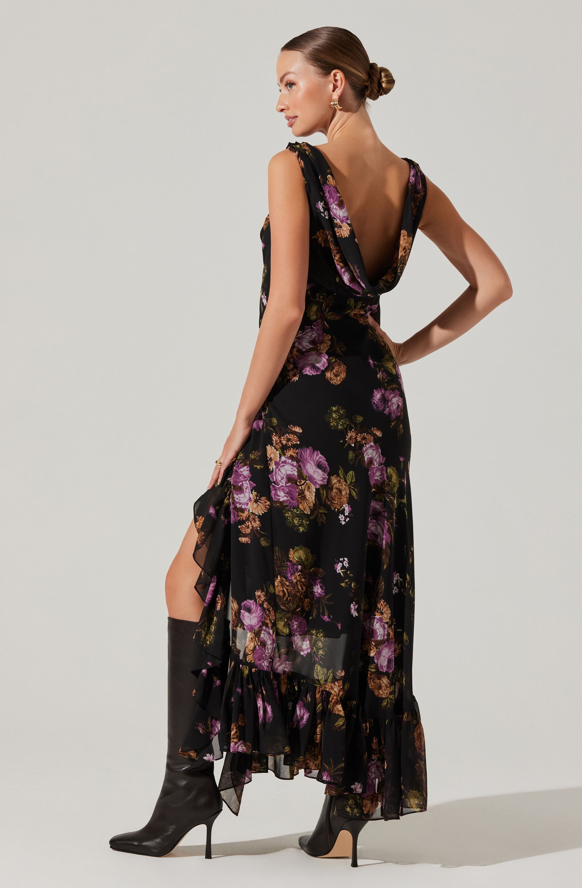 Cecilia Cowl Neck Maxi Dress-Aljck