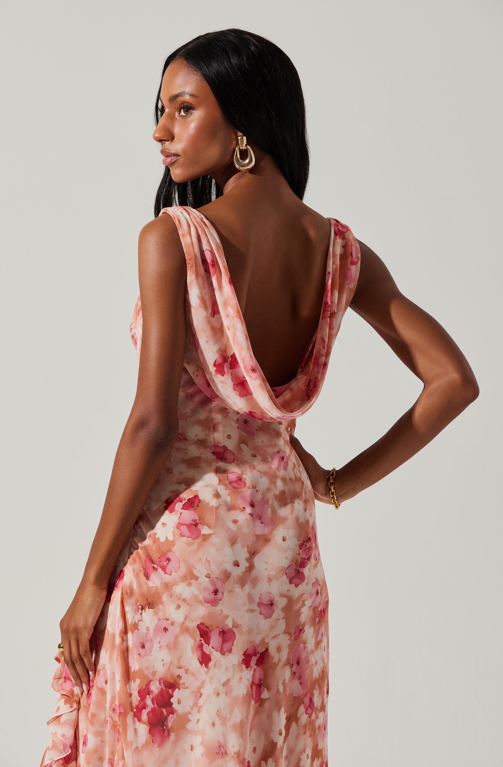 Cecilia Cowl Neck Maxi Dress-Aljck