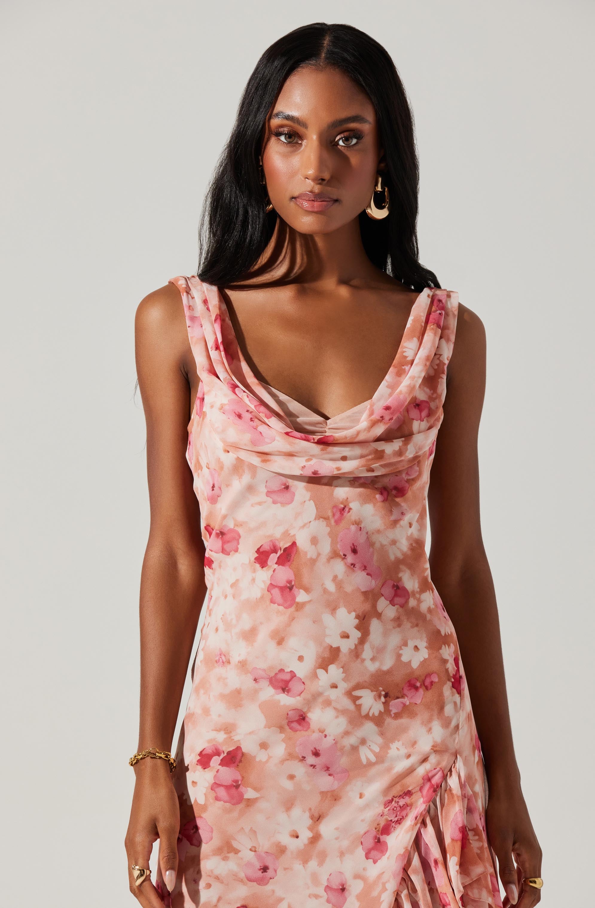 Cecilia Cowl Neck Maxi Dress-Aljck