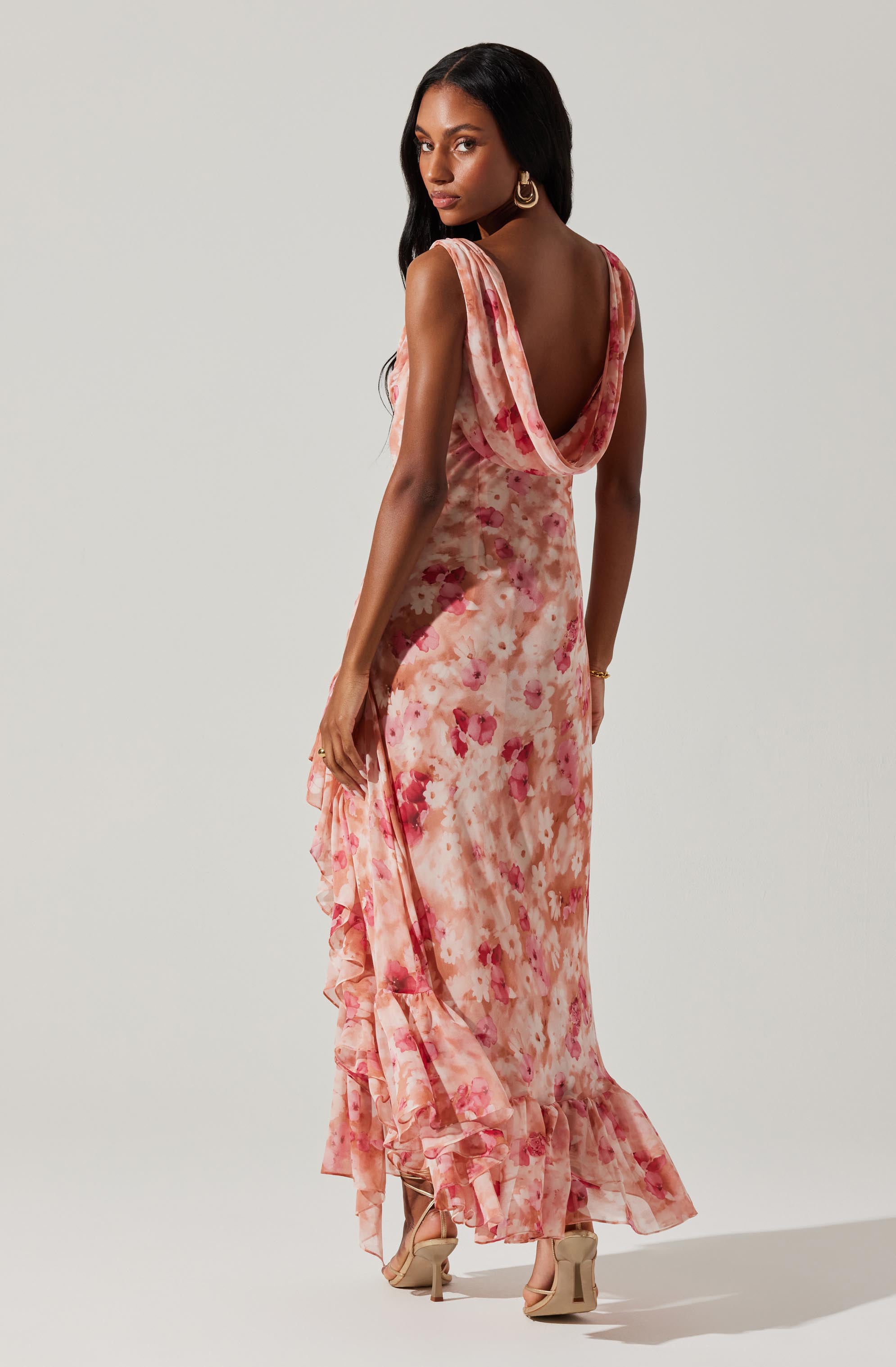 Cecilia Cowl Neck Maxi Dress-Aljck