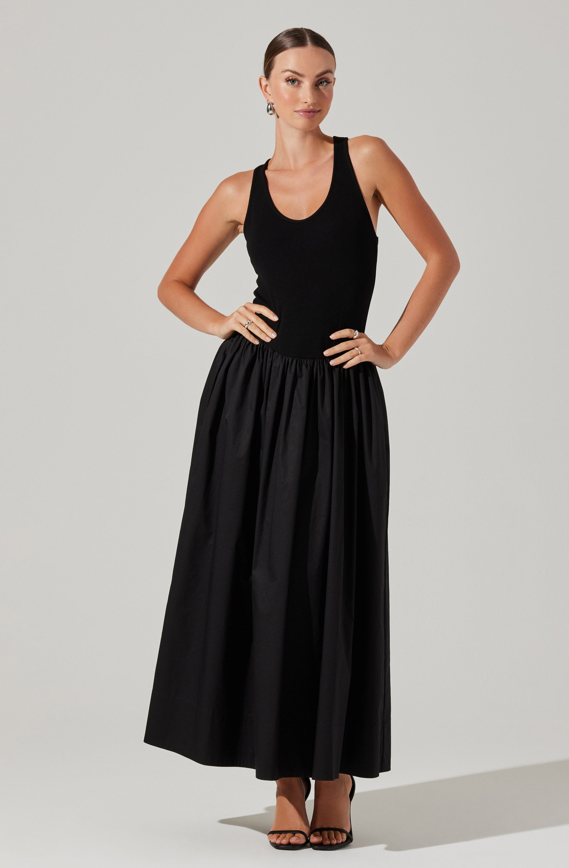 Zandra Mixed Media Maxi Dress-Aljck