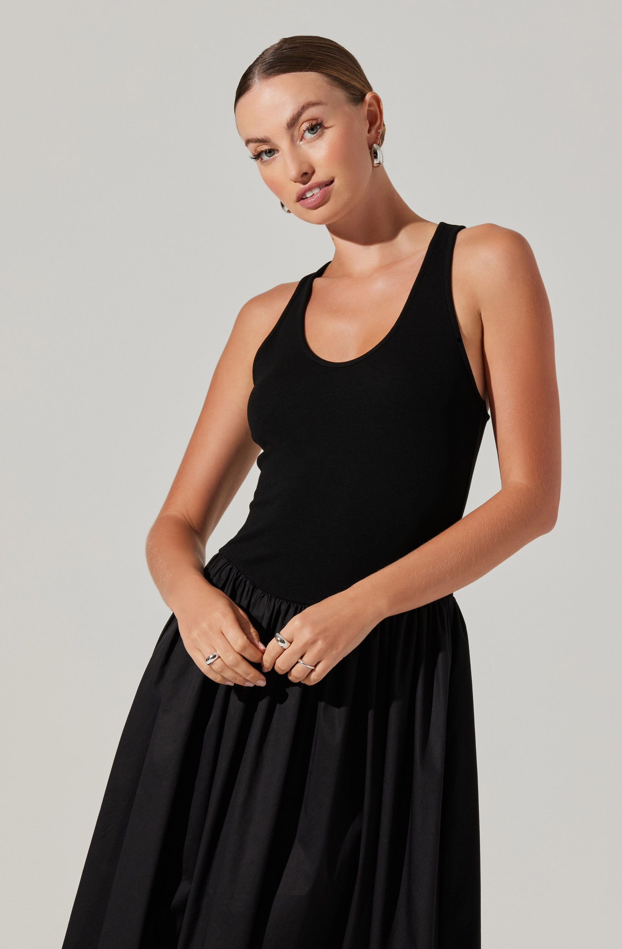 Zandra Mixed Media Maxi Dress-Aljck